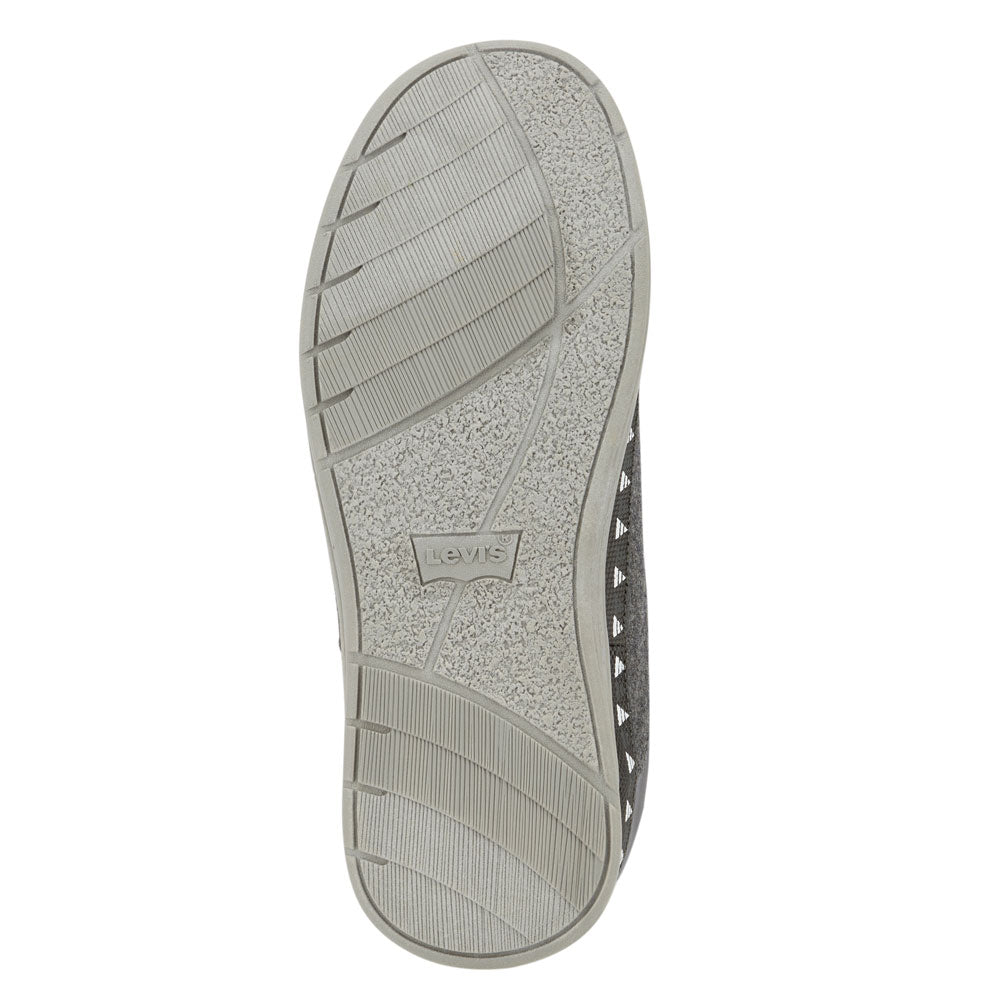 Charcoal-Levi's Mens Keane Felt Comfort Loafer Rubber Sole Indoor/Outdoor Slipper Shoe