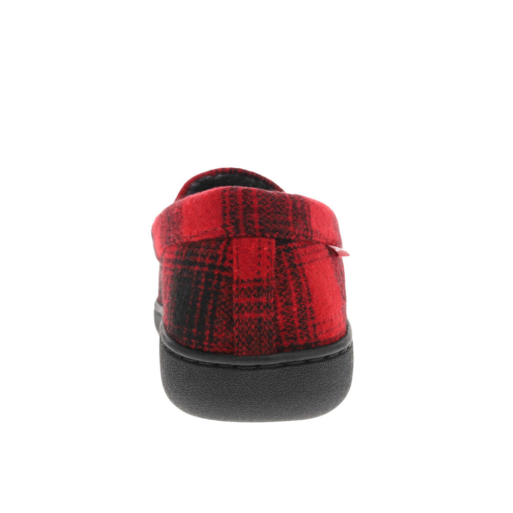 Black/Red-Levi's Mens Fields Buffalo Flannel Comfort Venetian Indoor/Outdoor Slipper Shoe
