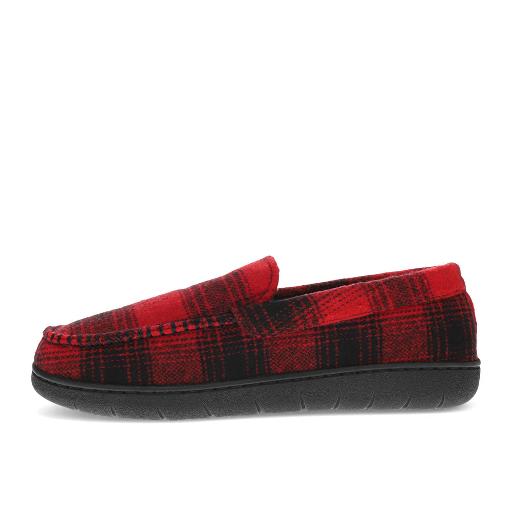 Black/Red-Levi's Mens Fields Buffalo Flannel Comfort Venetian Indoor/Outdoor Slipper Shoe