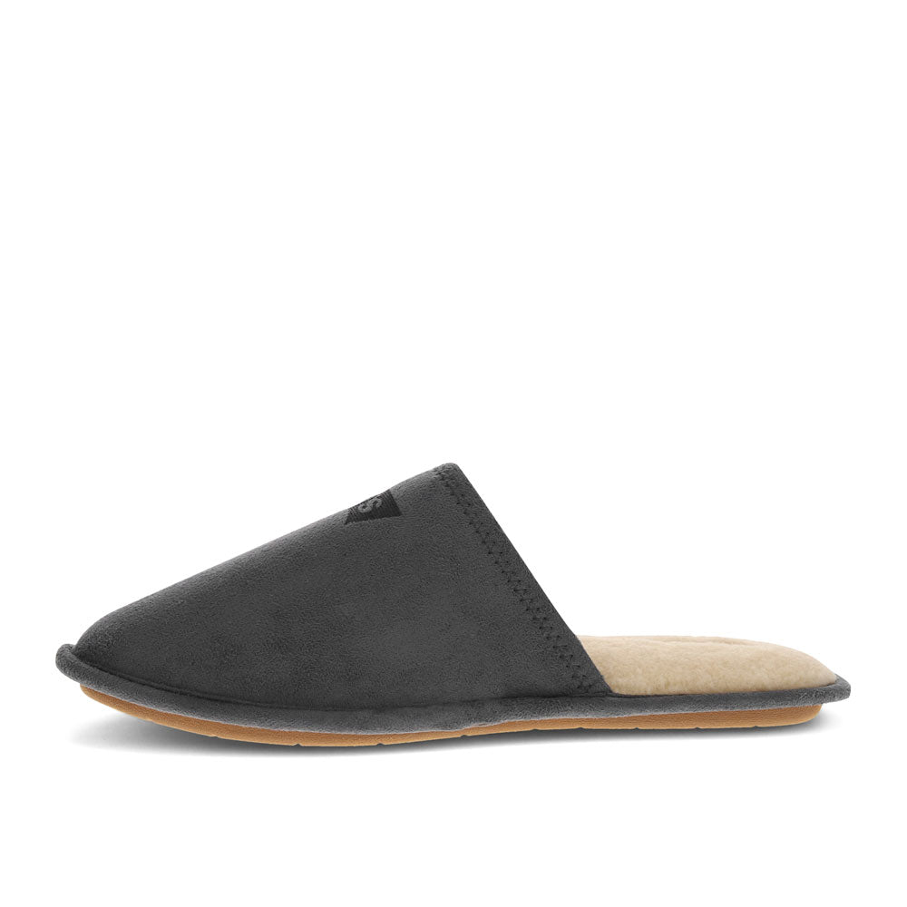 Charcoal-Levi's Mens Milton 2 Microsuede Comfort Memory Foam Rubber Sole Scuff Slipper
