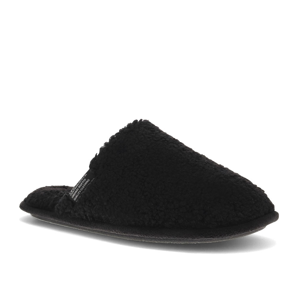 Black-Levi's Womens Lacey Microsuede Comfort Fluff Slip-on Scuff Slipper Shoe