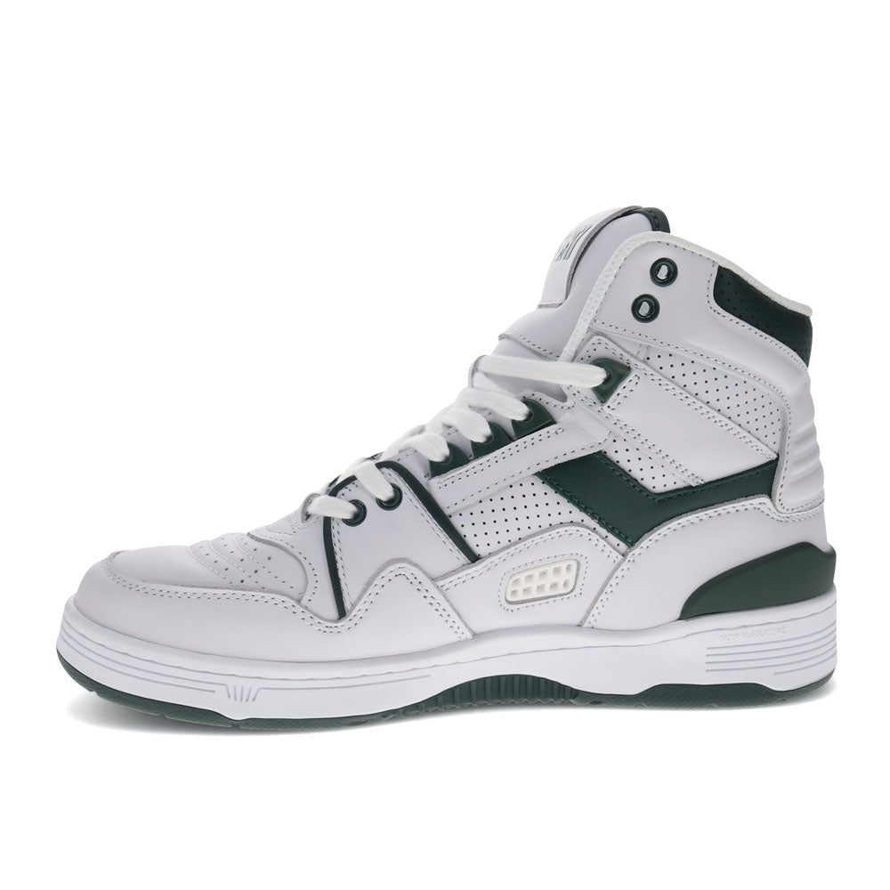 White/Sycamore-PONY Mens M100 Genuine Leather Premium Hightop Lace Up Athletic Sneaker Shoe