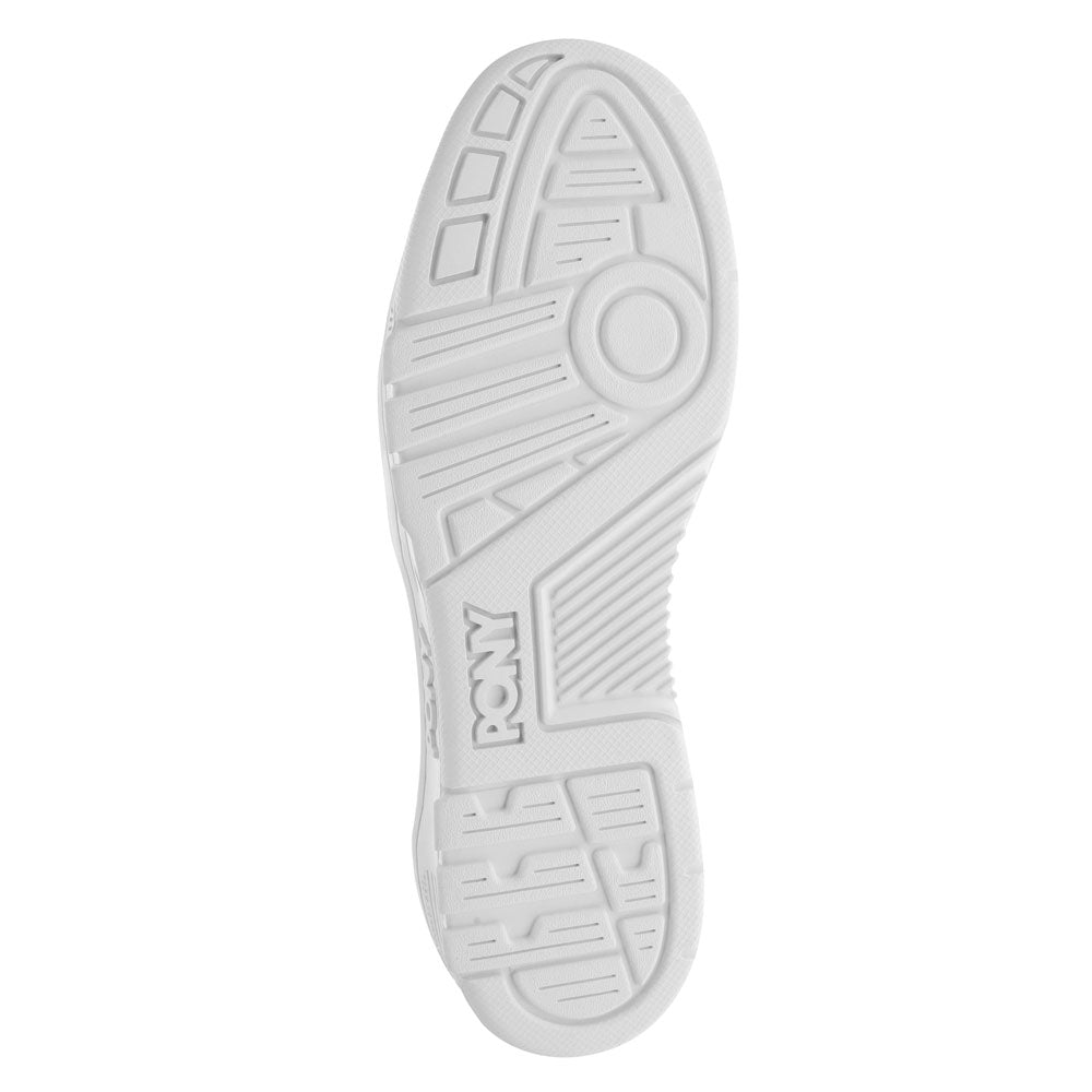 White-PONY Mens M100 Genuine Leather Premium Hightop Lace Up Athletic Sneaker Shoe