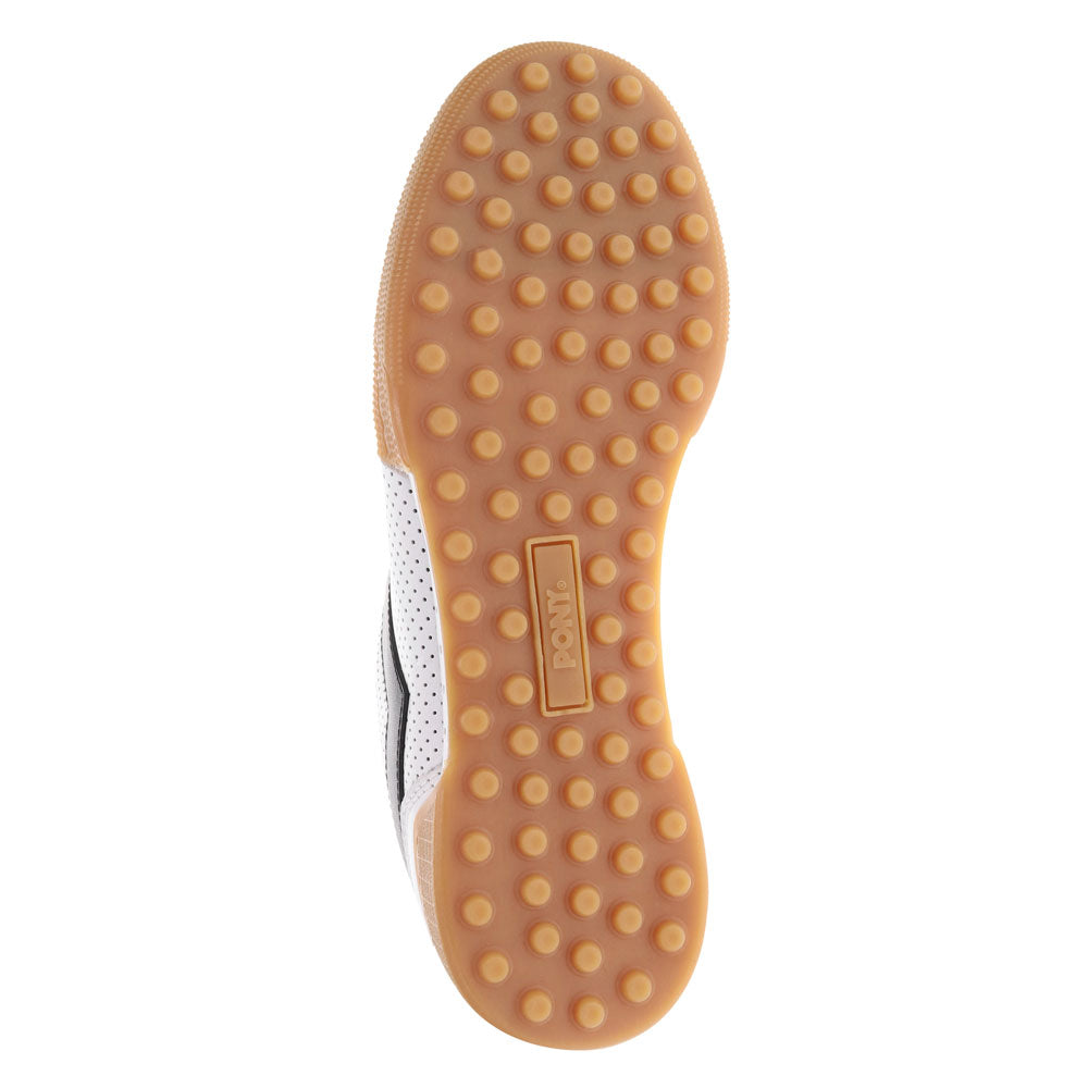 White/Black/Cement/Gum-PONY Mens Linebacker Lux Genuine Leather and Suede Premium Lace Up Athletic Sneaker Shoe