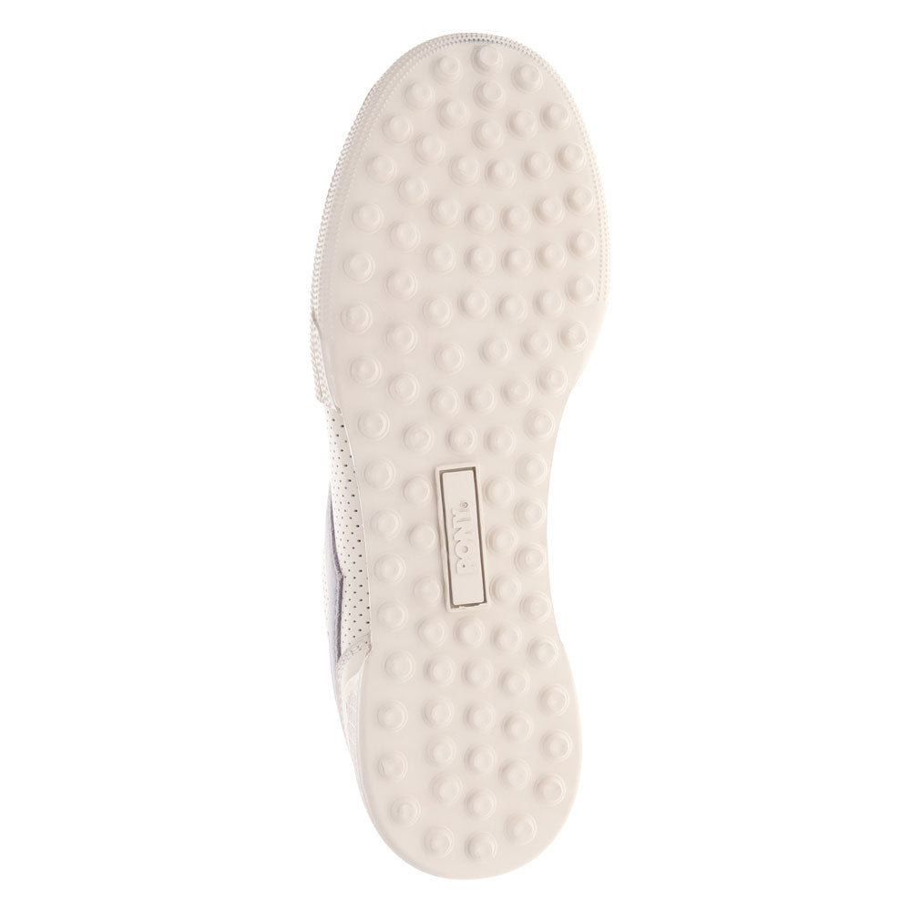 Off White/Grey-PONY Mens Linebacker Lux Genuine Leather and Suede Premium Lace Up Athletic Sneaker Shoe