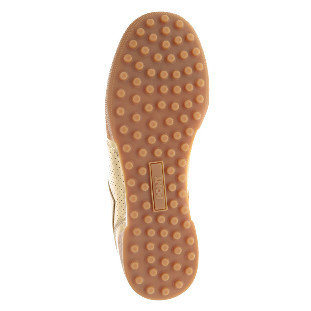 Gold Metallic-PONY Mens Linebacker Metallic Genuine Leather Premium Lace Up Athletic Sneaker Shoe