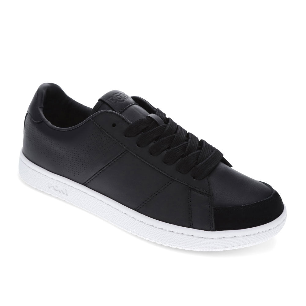 Black/White-PONY Mens M-Pro Low Perf Genuine Leather and Suede Premium Lace Up Athletic Sneaker Shoe