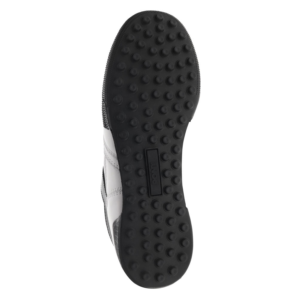 White/Black-PONY Mens Astro Genuine Leather Premium Lace Up Athletic Sneaker Shoe