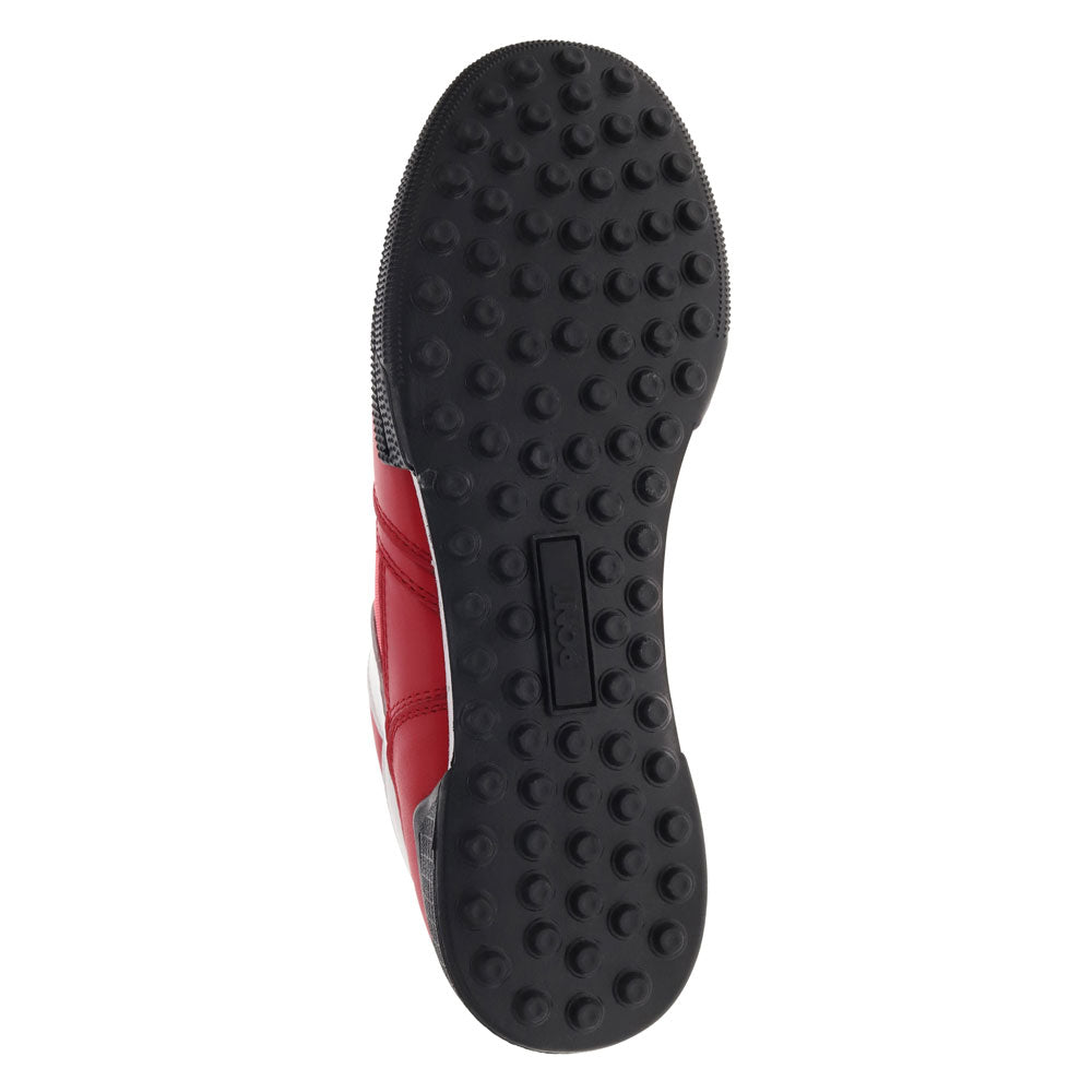 Red/White-PONY Mens Astro Classic Genuine Leather Premium Lace Up Athletic Sneaker Shoe