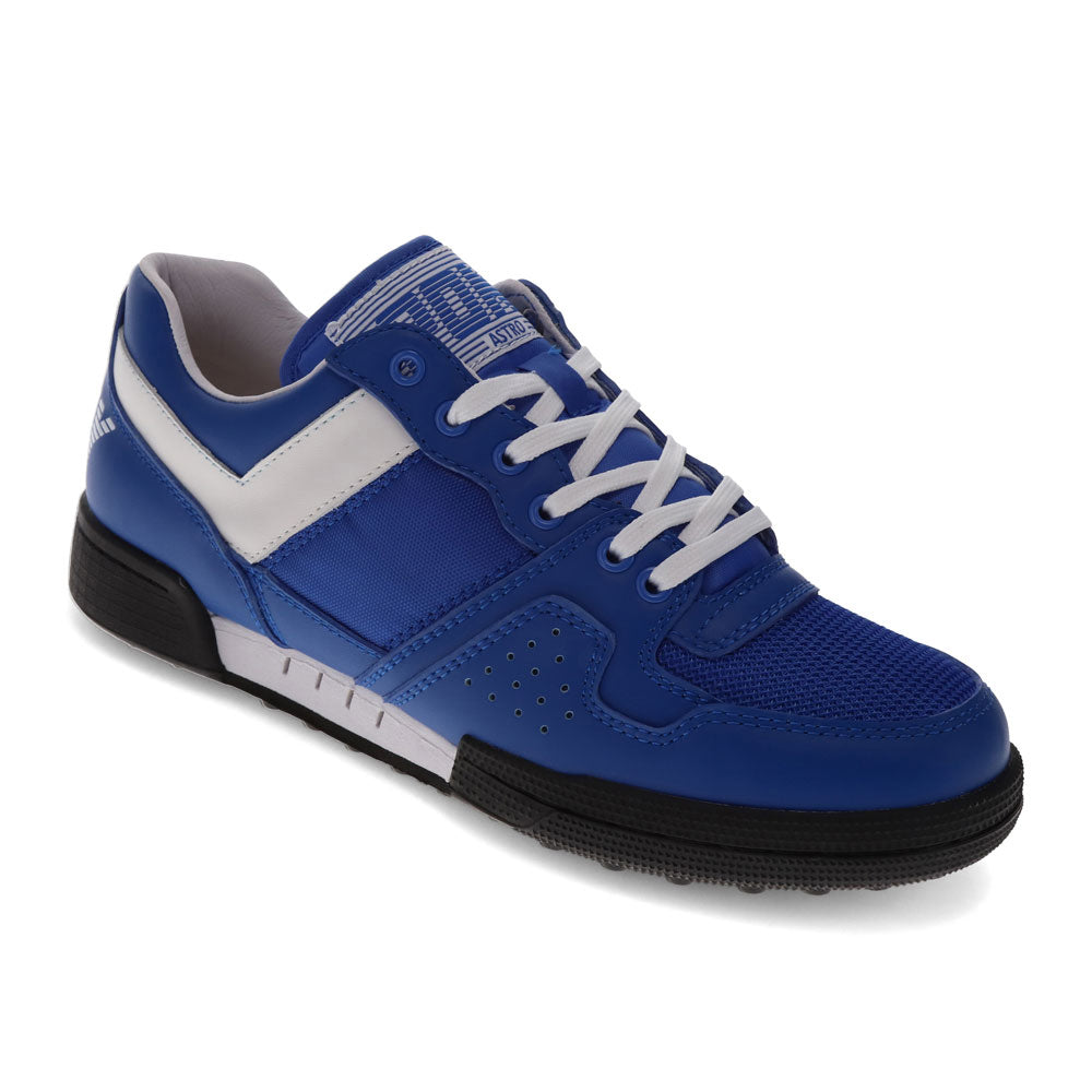 Blue/White-PONY Mens Astro Classic Genuine Leather Premium Lace Up Athletic Sneaker Shoe