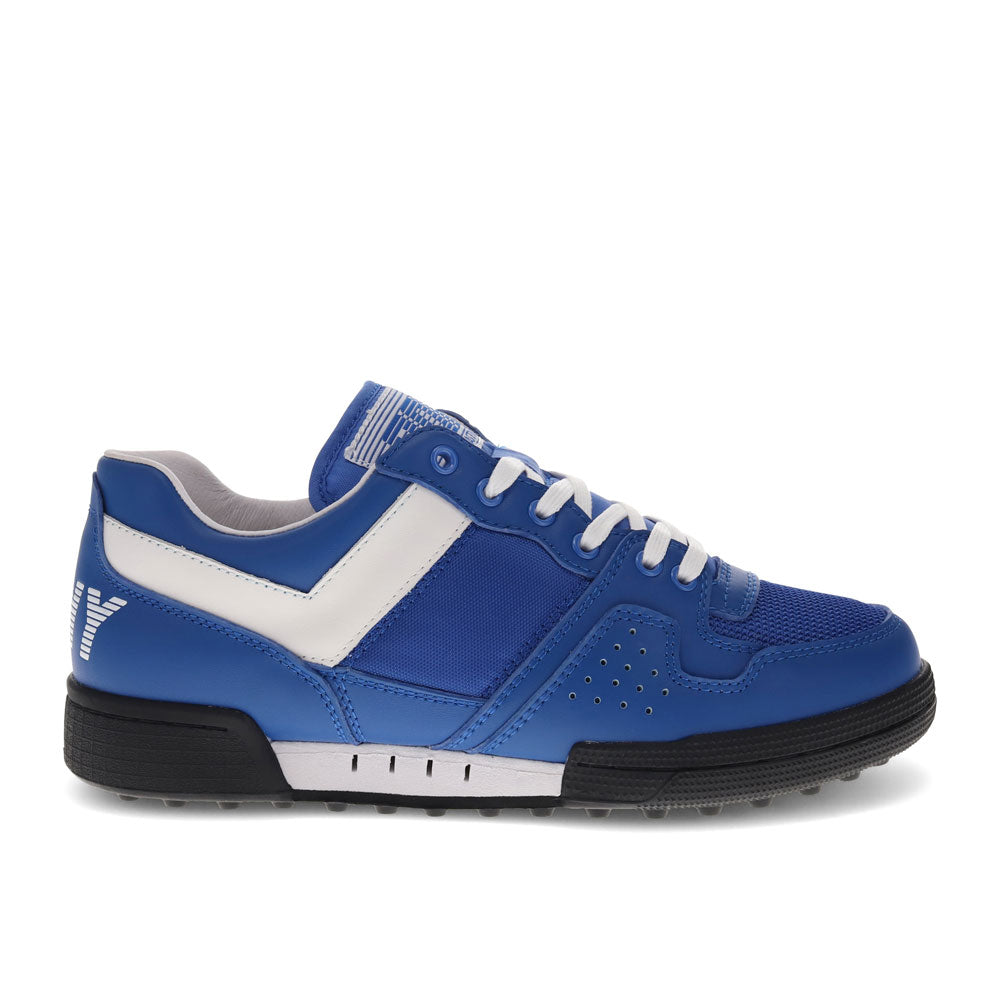 Blue/White-PONY Mens Astro Classic Genuine Leather Premium Lace Up Athletic Sneaker Shoe