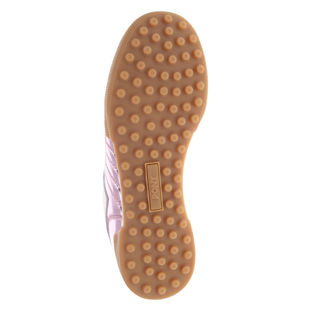 Rose Gold/White-PONY Mens Madrid 82 Metallic Genuine Leather Premium Lace Up Athletic Sneaker Shoe