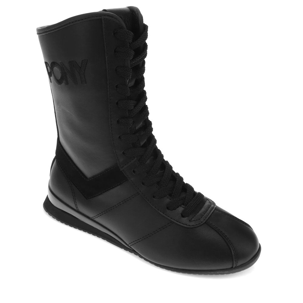 Black-PONY Womens KO-80 High Classic Genuine Leather and Suede Premium Lace Up Athletic Sneaker Shoe