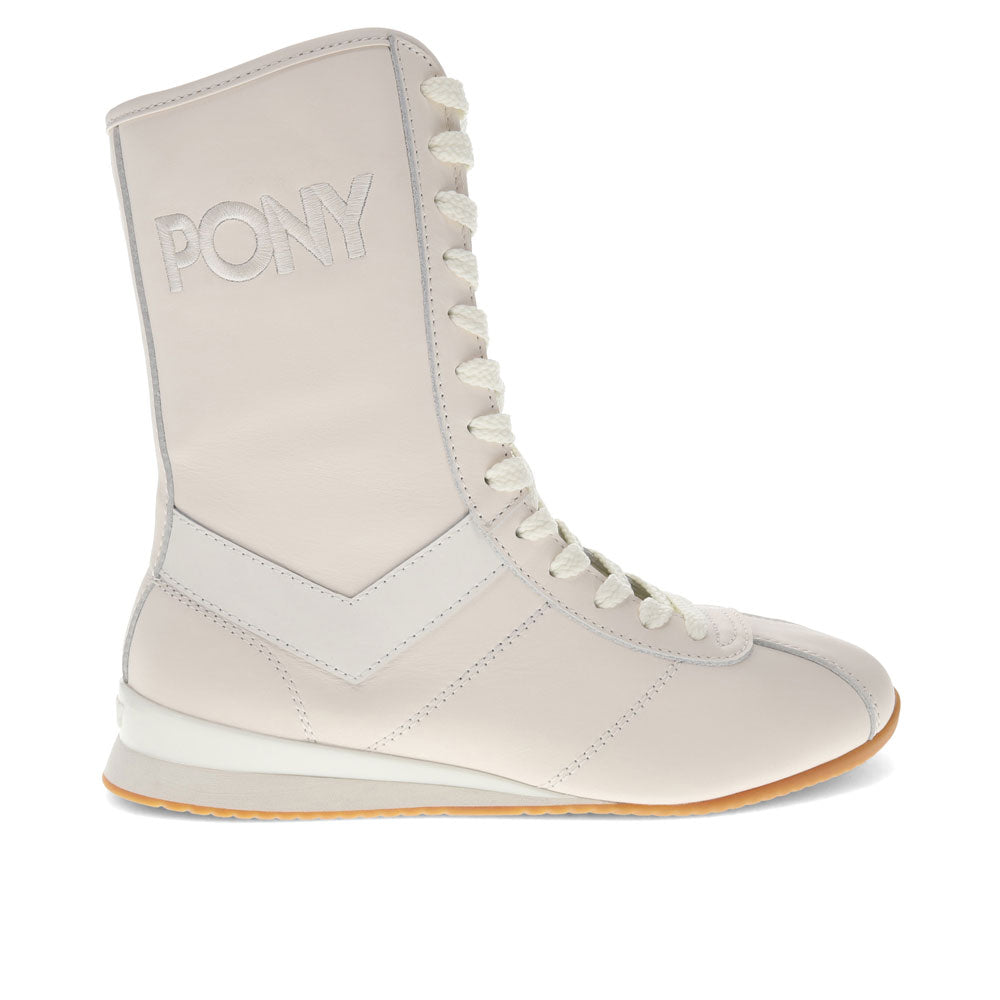 Whisper White/Gum-PONY Womens KO-80 High Classic Genuine Leather and Suede Premium Lace Up Athletic Sneaker Shoe