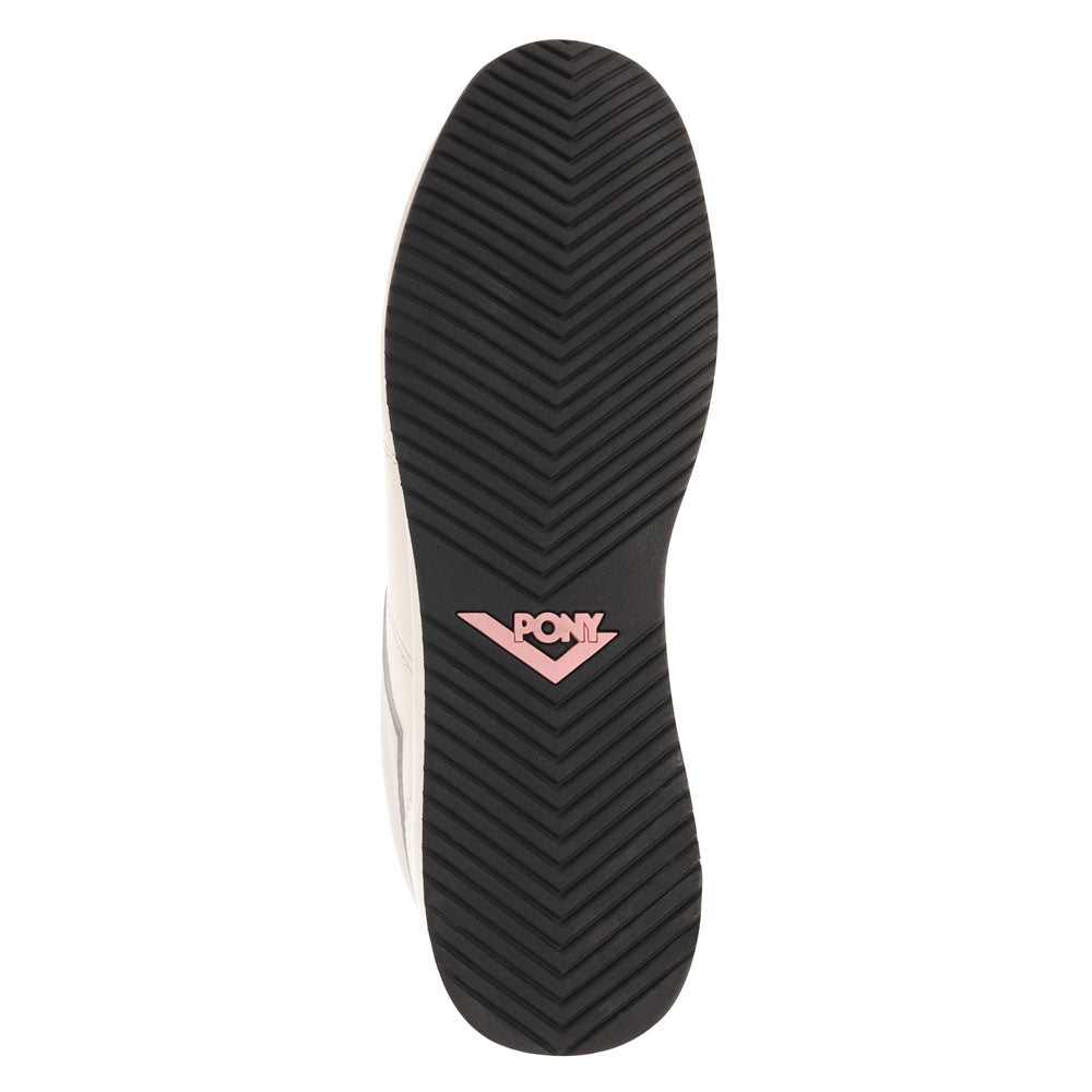 Snow White/Coral Blush/Grey-PONY Womens KO-80 Low Genuine Leather and Suede Premium Lace Up Athletic Sneaker Shoe