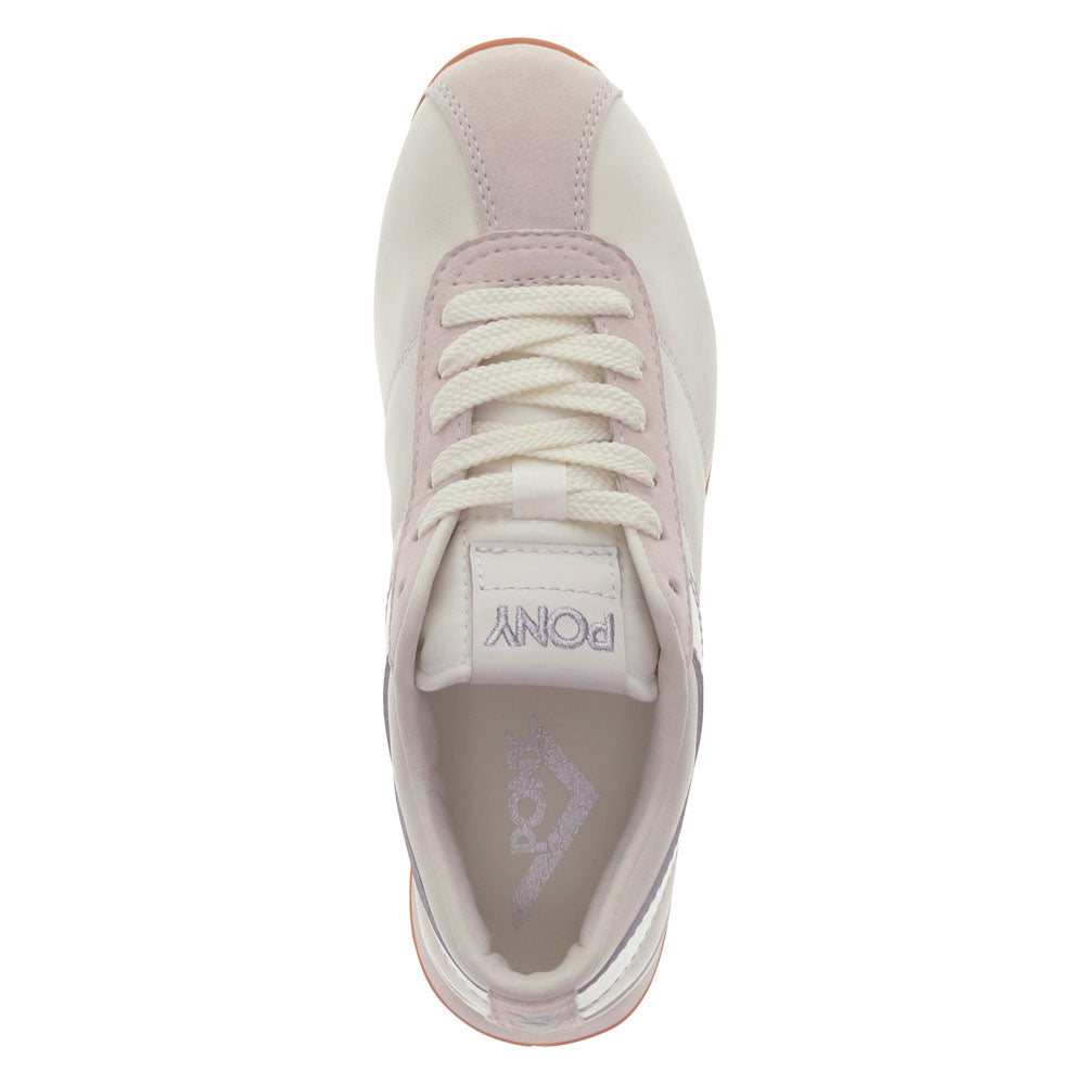 Snow White/Moonbeam/Silver-PONY Womens KO-80 Low Genuine Leather and Suede Premium Lace Up Athletic Sneaker Shoe