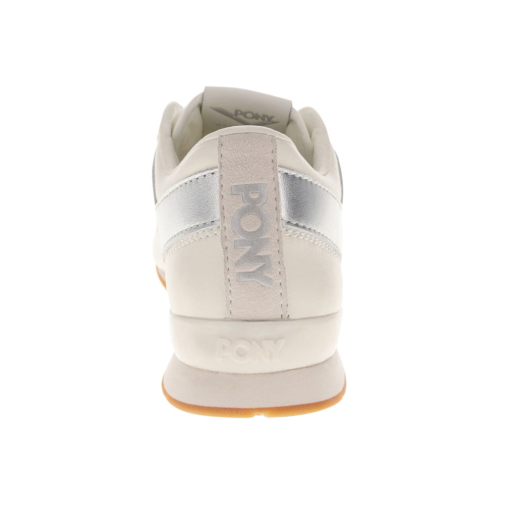 Snow White/Moonbeam/Silver-PONY Womens KO-80 Low Genuine Leather and Suede Premium Lace Up Athletic Sneaker Shoe