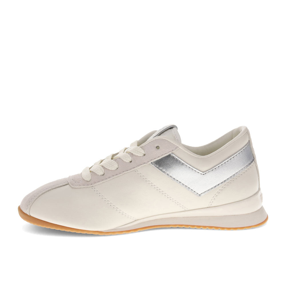 Snow White/Moonbeam/Silver-PONY Womens KO-80 Low Genuine Leather and Suede Premium Lace Up Athletic Sneaker Shoe