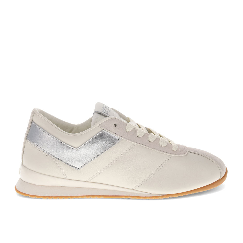 Snow White/Moonbeam/Silver-PONY Womens KO-80 Low Genuine Leather and Suede Premium Lace Up Athletic Sneaker Shoe