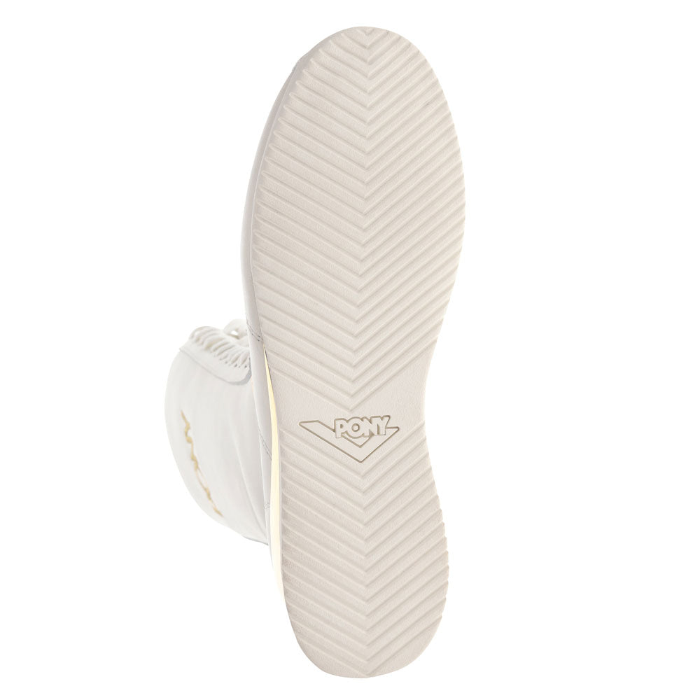 Snow White/Gold-PONY Womens KO-80 Extra High Genuine Leather Premium Lace Up Athletic Sneaker Shoe