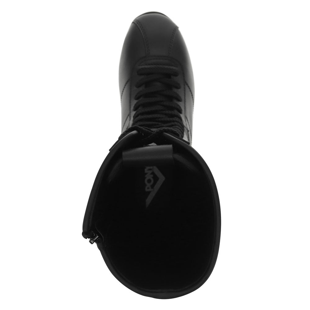 Black-PONY Womens KO-80 Extra High Genuine Leather Premium Lace Up Athletic Sneaker Shoe