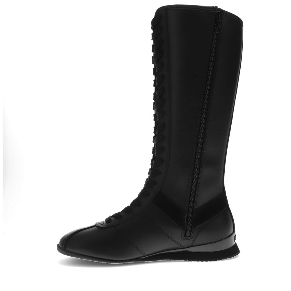 Black-PONY Womens KO-80 Extra High Genuine Leather Premium Lace Up Athletic Sneaker Shoe