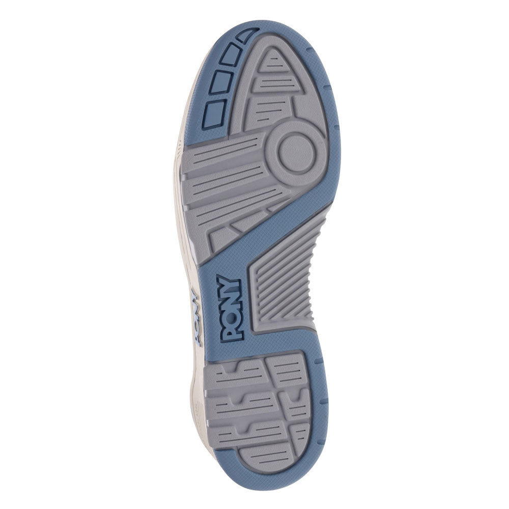 White/Blue/Shadow/Snow White-PONY Mens M100 Low Genuine Leather Premium Lace Up Athletic Sneaker Shoe