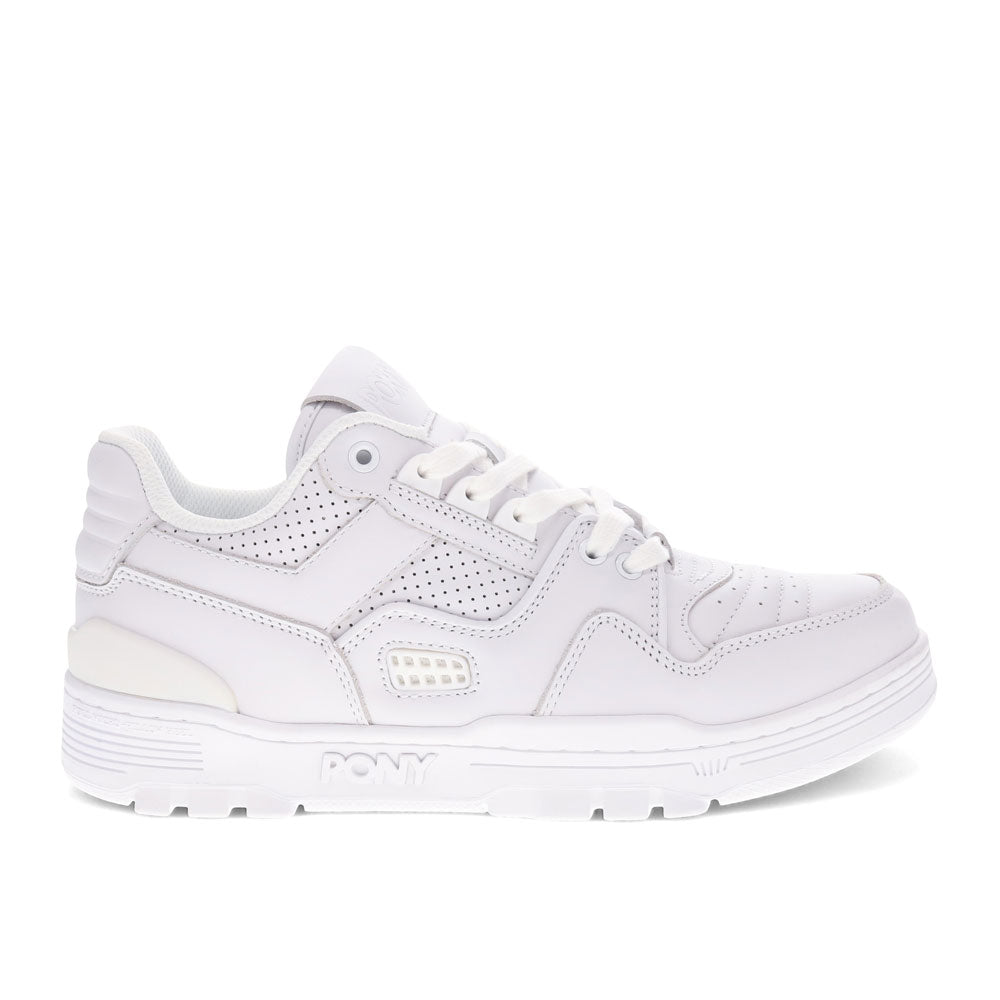 White-PONY Mens M100 Low Genuine Leather Premium Lace Up Athletic Sneaker Shoe