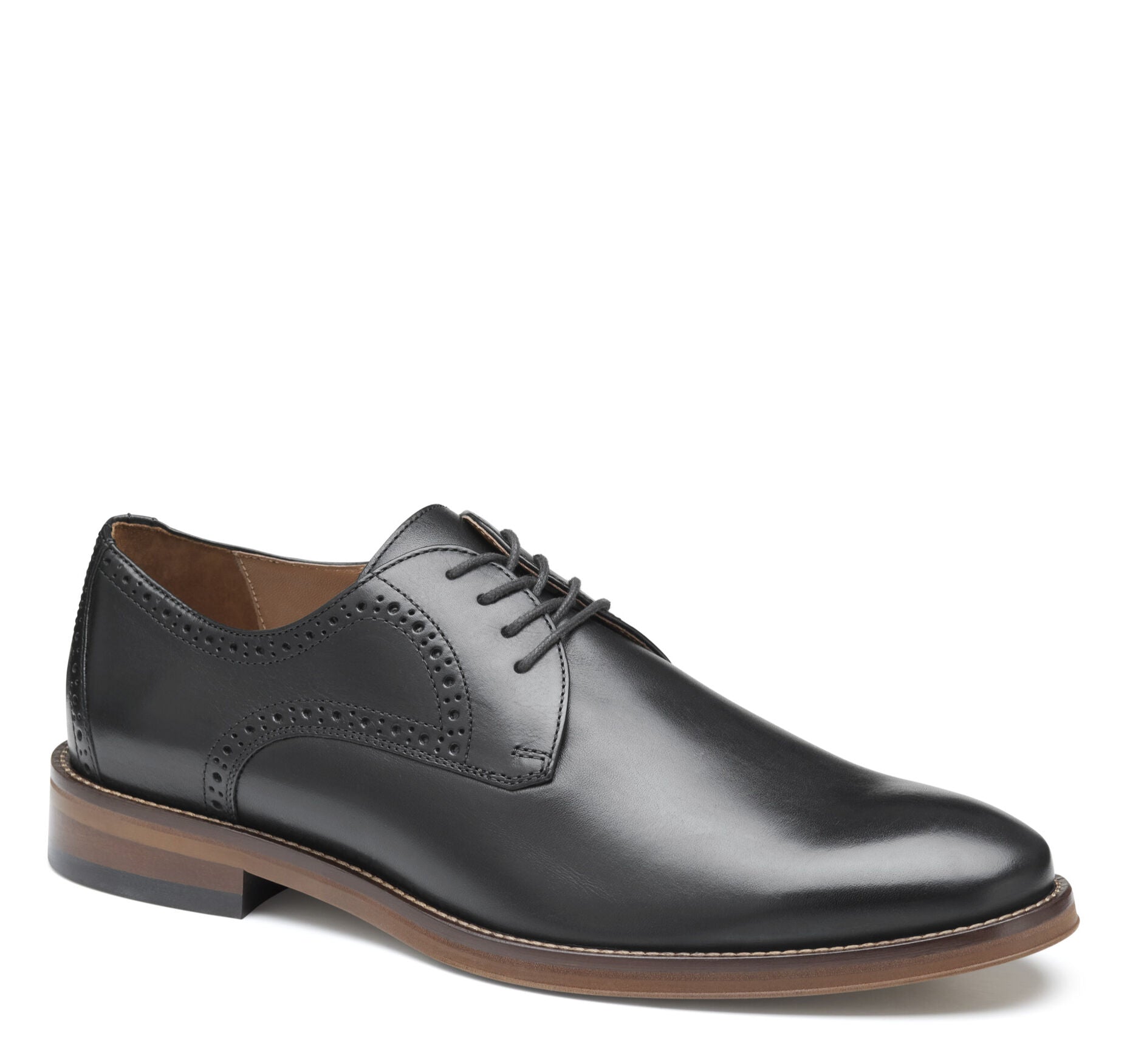 Black Full Grain Leather-Johnston & Murphy Men's Sutton Plain Toe  Shoe