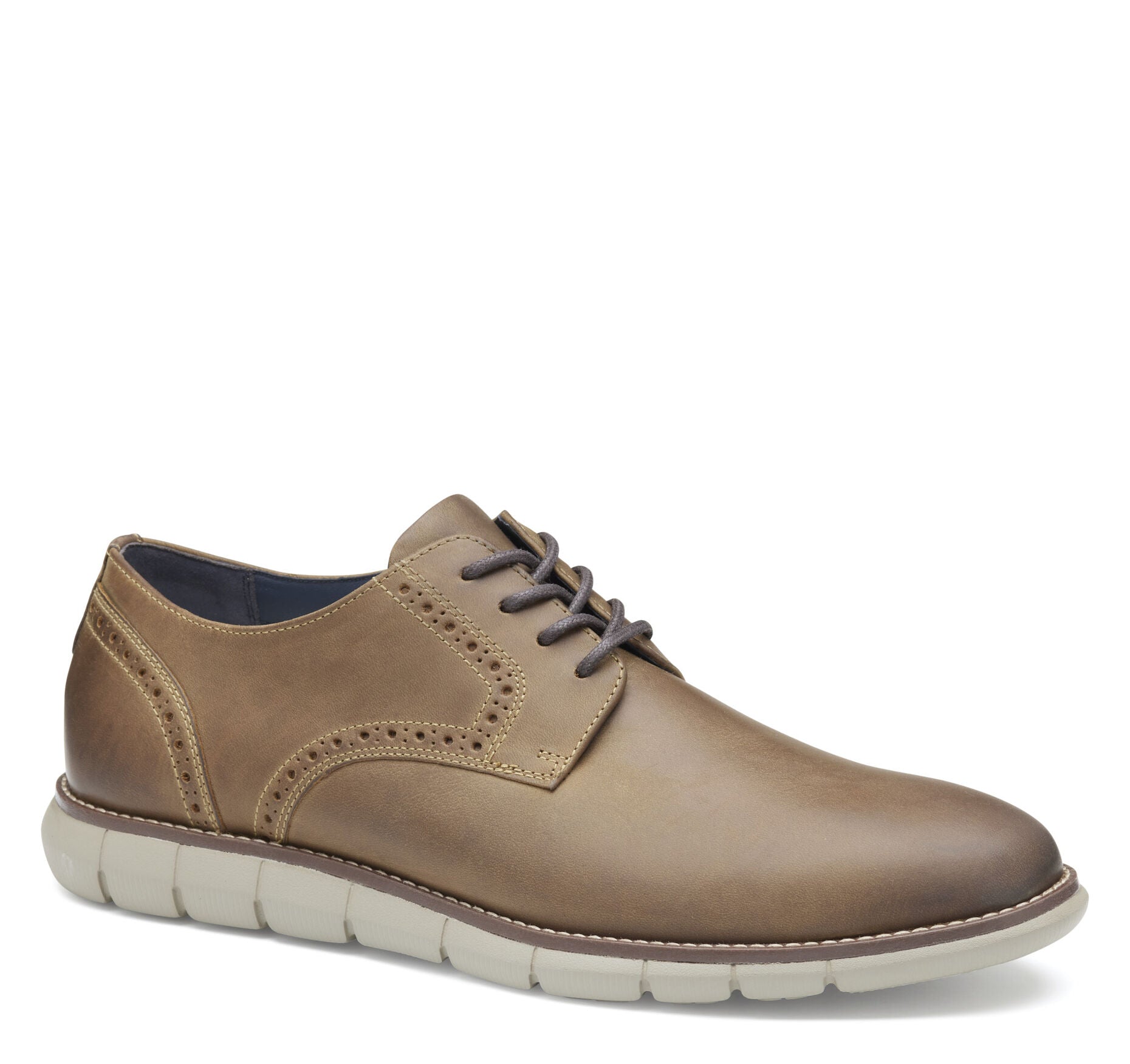 Brown Oiled FG Leather-Johnston & Murphy Men's Eaton Plain Toe  Shoe