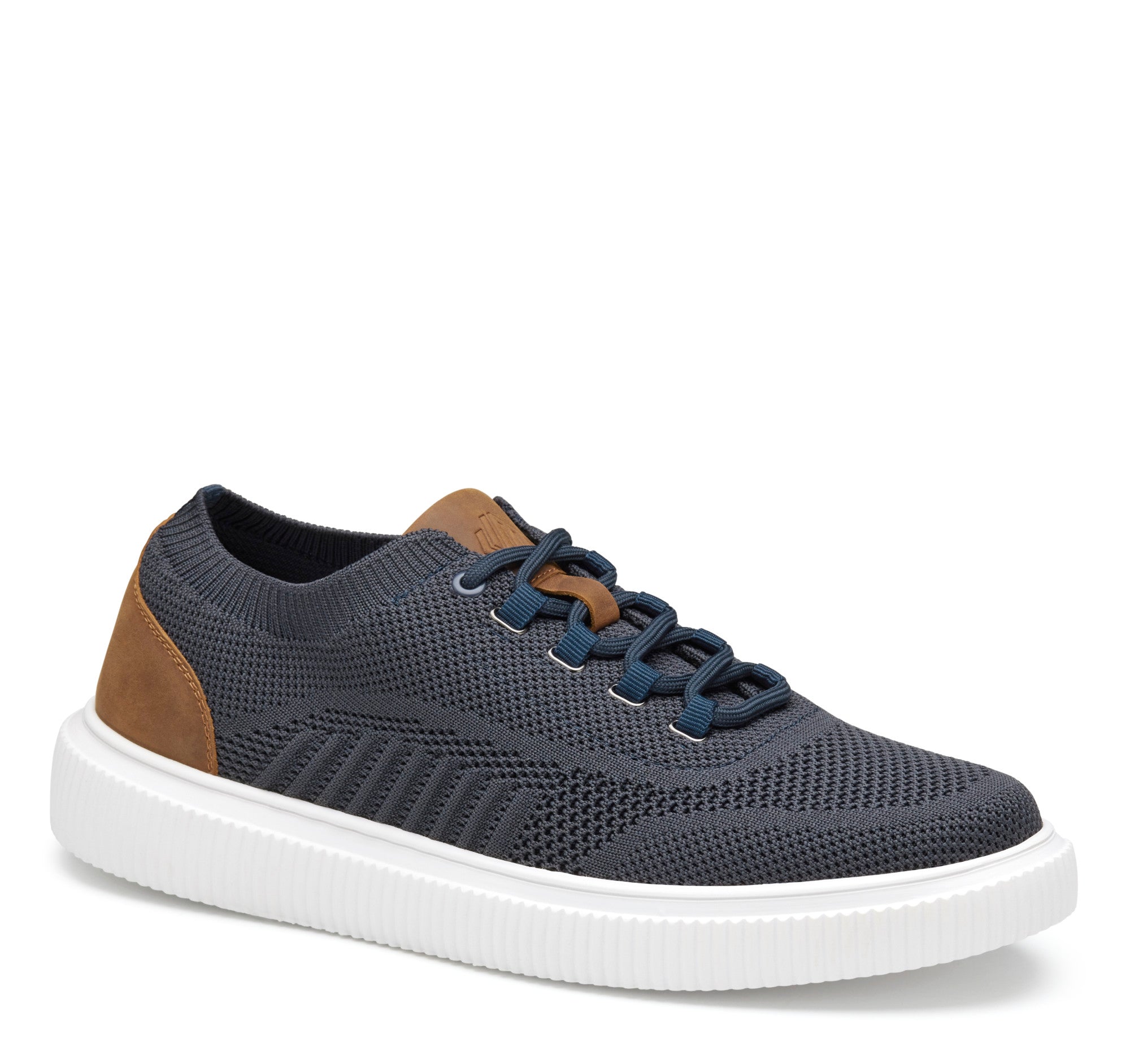 Navy Knit-Johnston & Murphy Dixon Knit U-Throat Dress Casual Sneaker