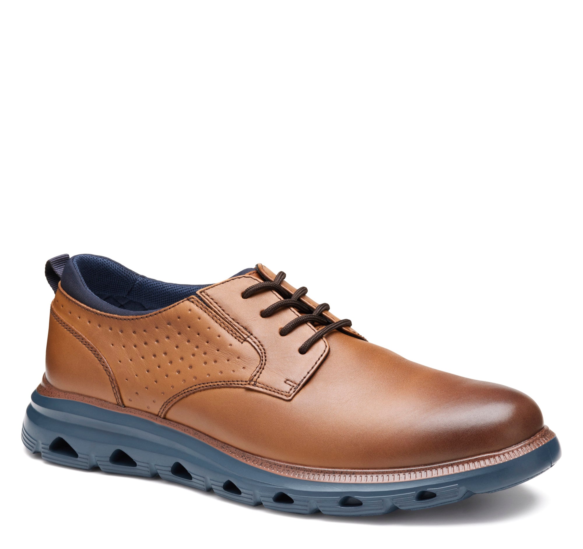Tan Full Grain-Johnston & Murphy Jenkins Plain Toe Dress Casual Sneaker