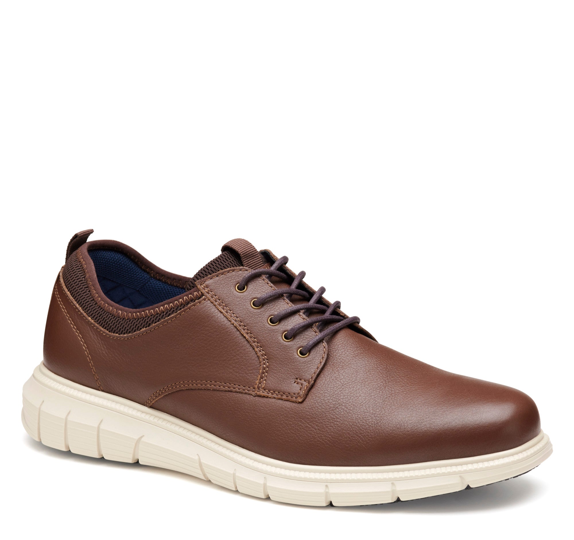 Brown Full Grain-Johnston & Murphy Barnett Plain Toe Dress Casual Oxford