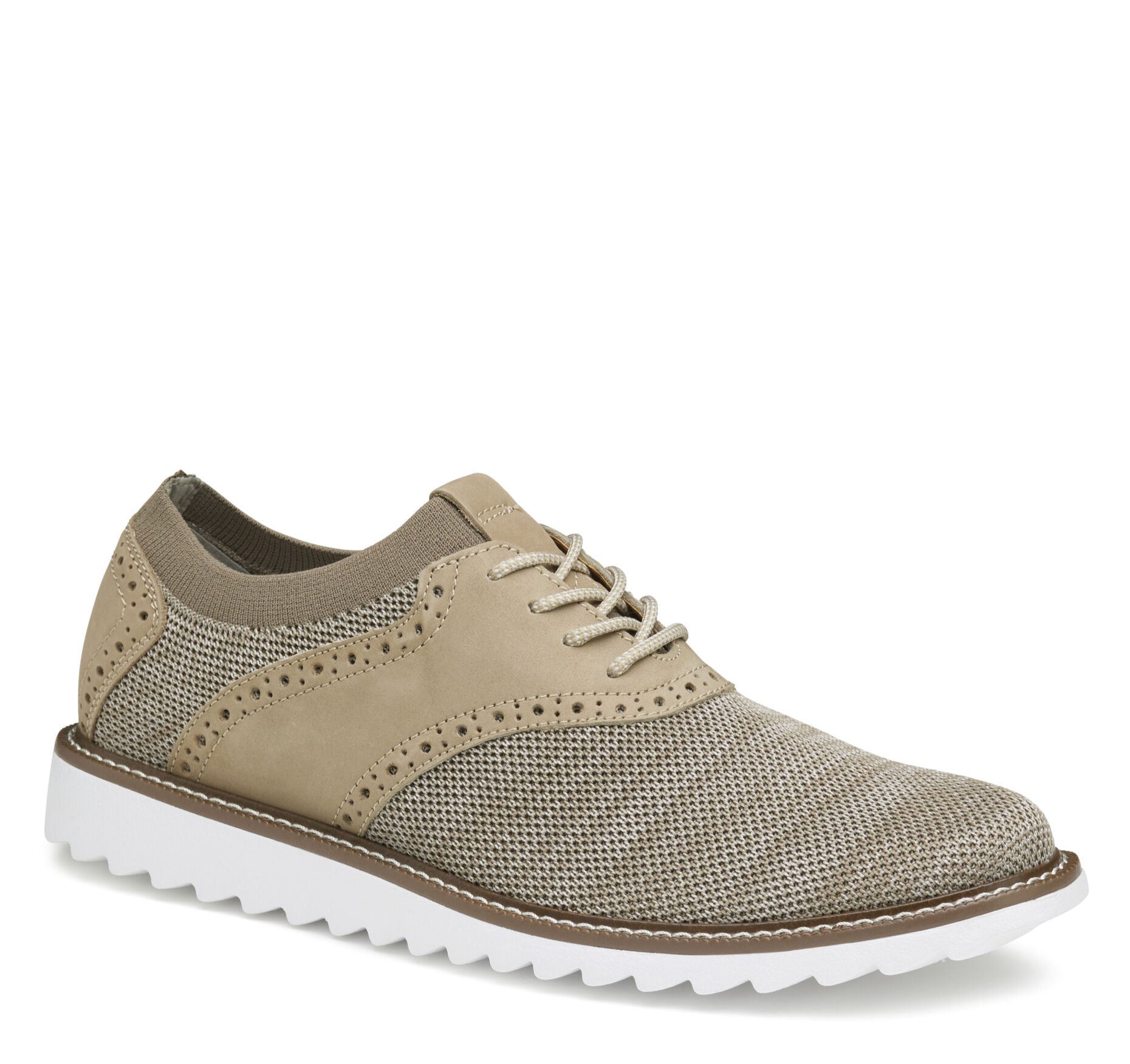 Taupe Knit-Johnston & Murphy Men's Duncan Saddle Casual Shoe