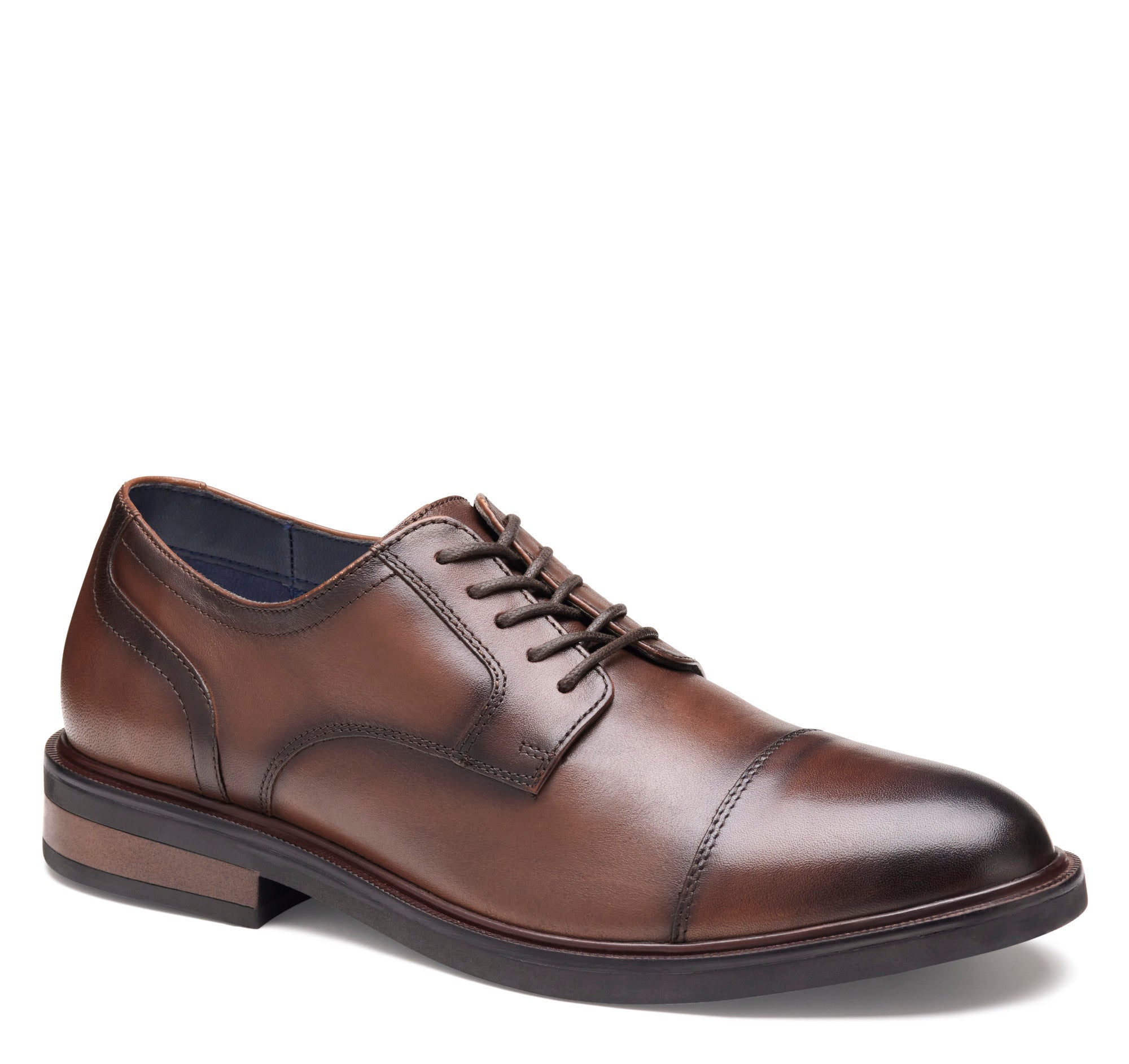 Mahogany Full Grain-Johnston & Murphy Langston Cap Toe Dress Shoe