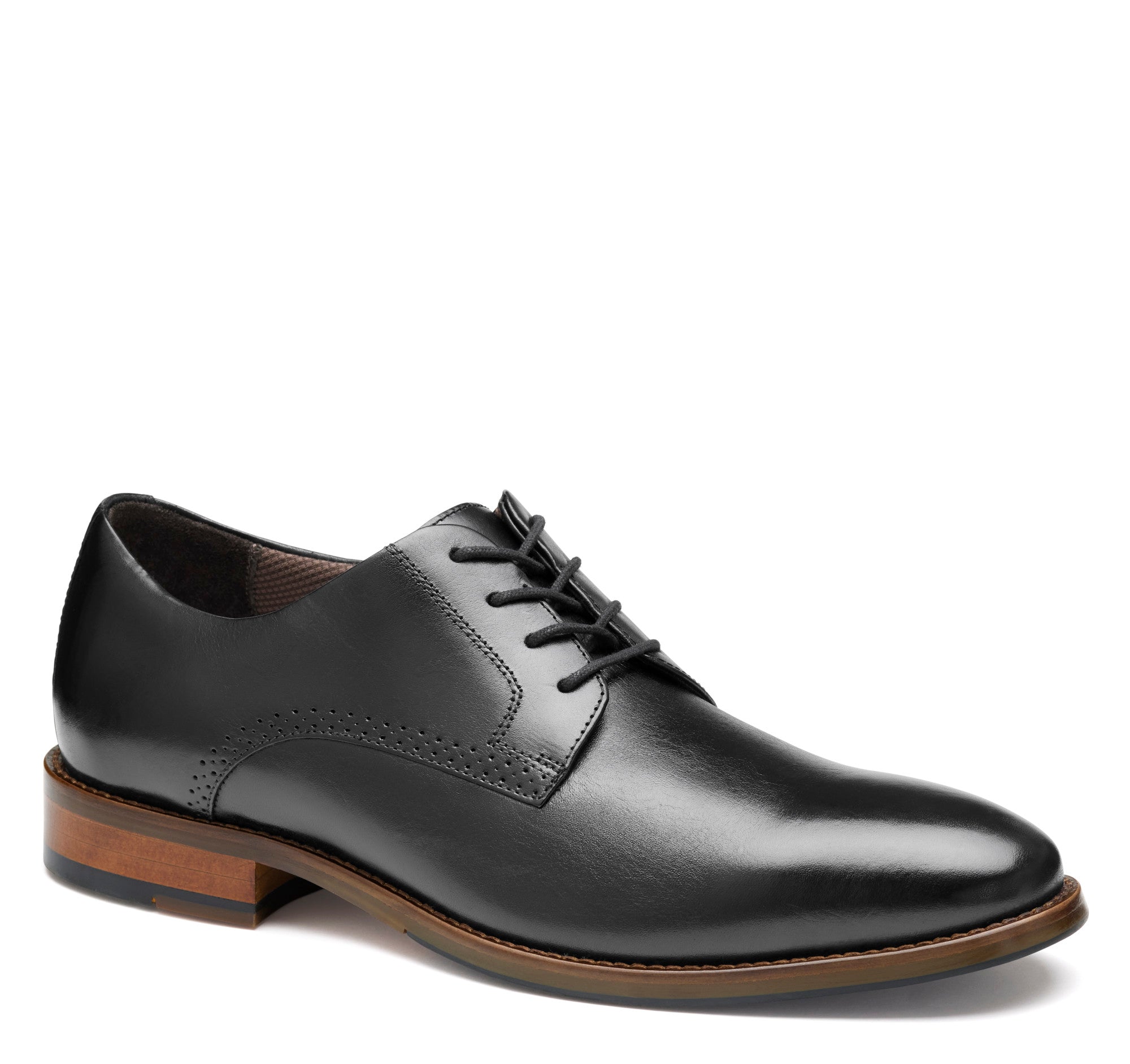 Black Full Grain-Johnston & Murphy Men's XC4 Lavoy Plain Toe Lace Up Oxford Shoe