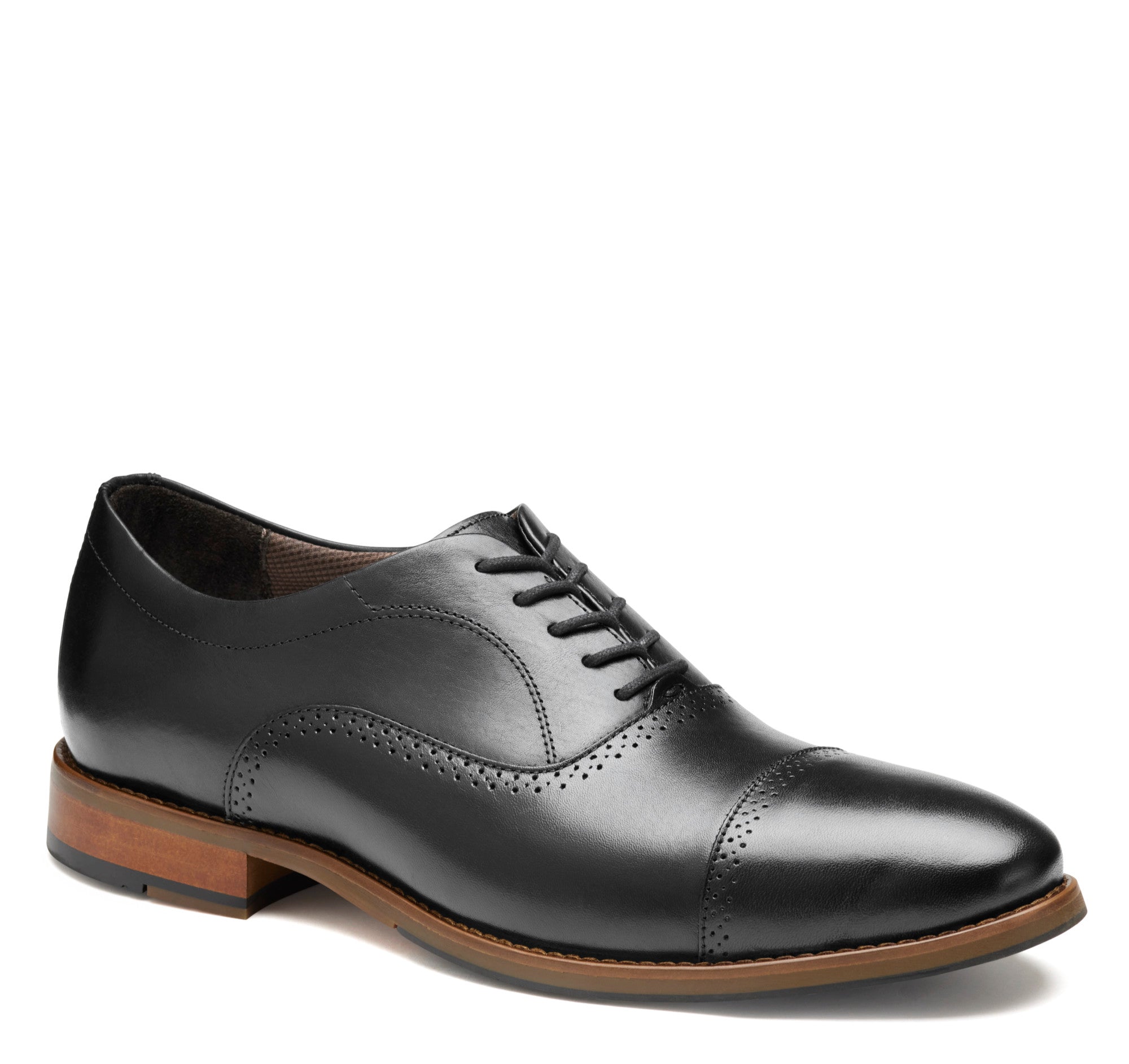 Black Full Grain-Johnston & Murphy Men's XC4 Lavoy Cap Toe Lace Up Oxford Shoe