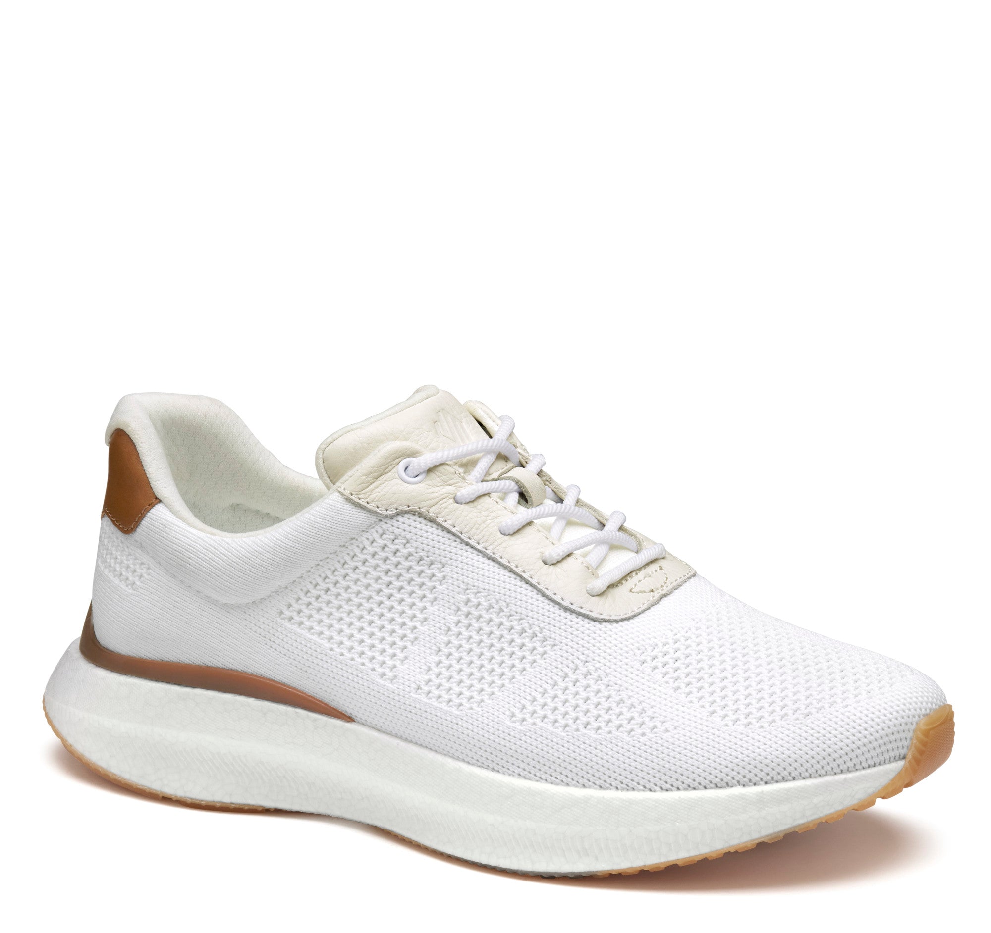 White Knit-Johnston & Murphy Men's Traverse Knit U-Throat Sneaker Shoe