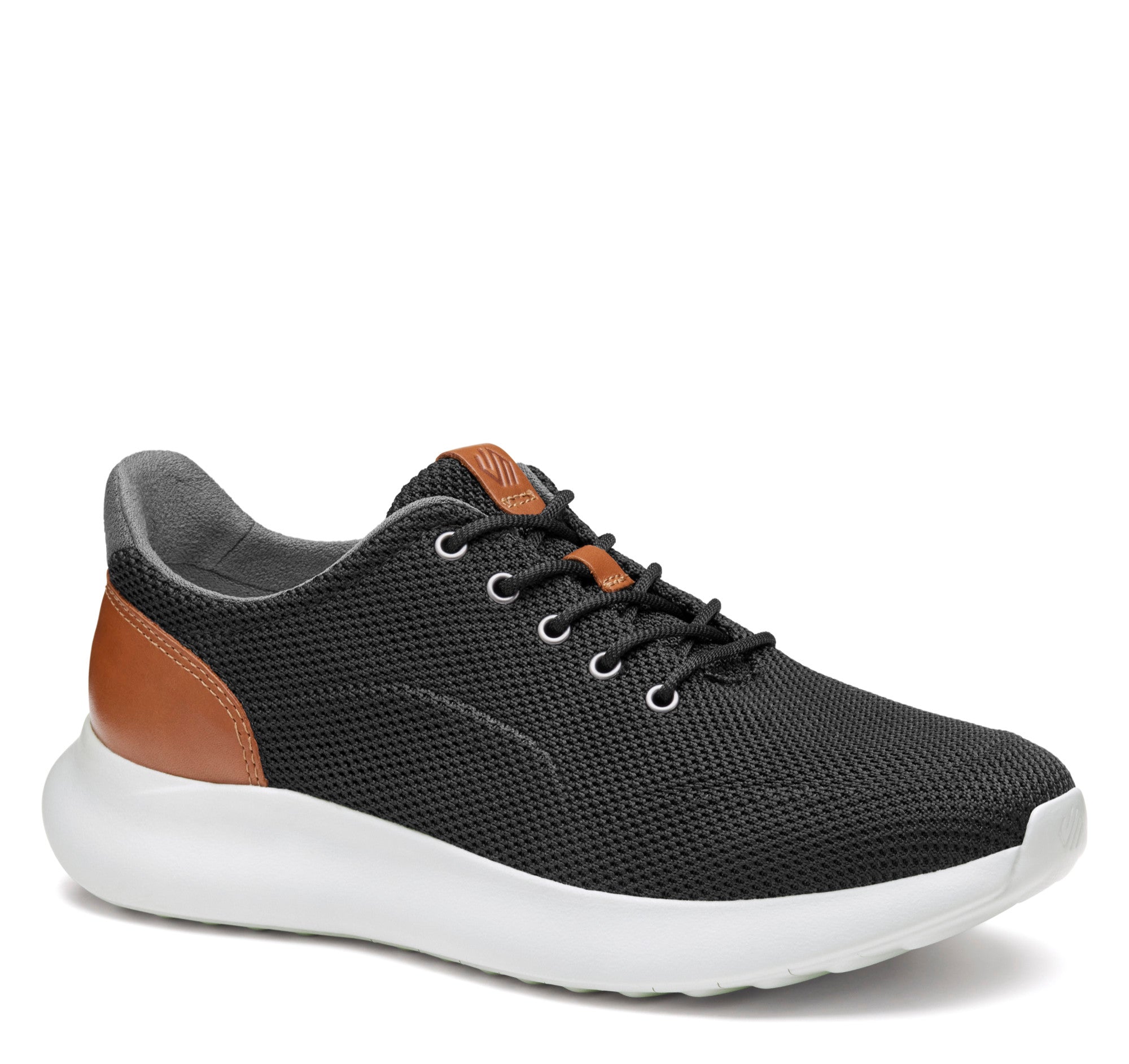 Black Knit-Johnston & Murphy Men's Kasler 2.0 Lace Up Knit Sneaker Shoe