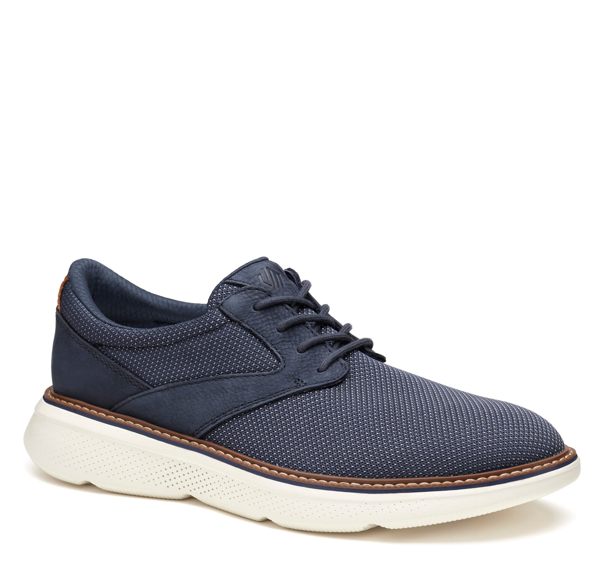 Navy Knit-Johnston & Murphy Men's Colson Knit Plain Toe Lace-Up Dress Casual Shoe