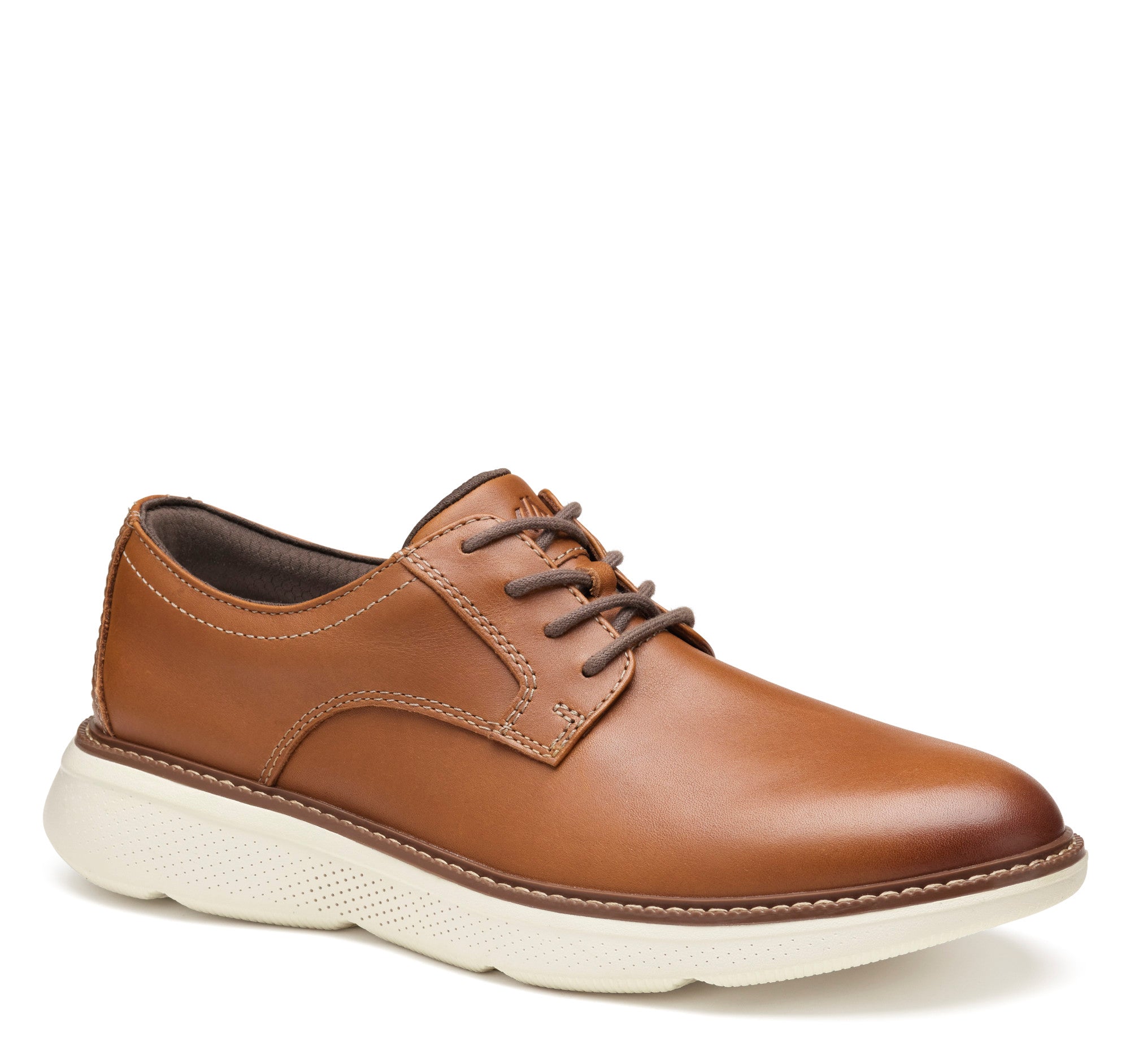 Tan Full Grain-Johnston & Murphy Men's Colson Plain Toe Lace-Up Dress Casual Shoe