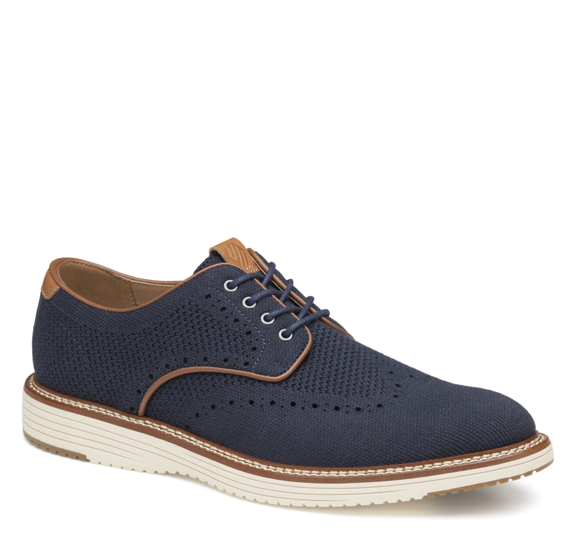 Navy Knit-Johnston & Murphy Men's Hodges Knit Wingtip  Shoe