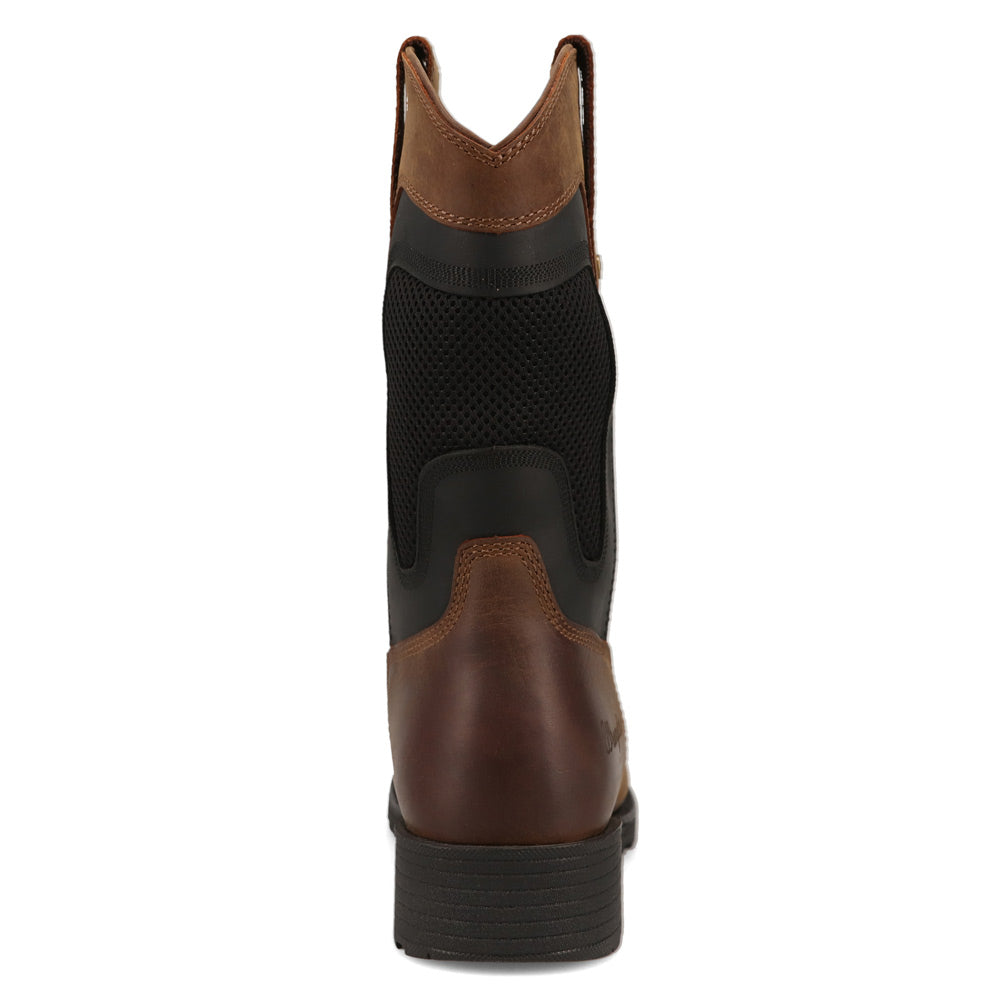 Brown/Black-WRANGLER Mens Stockton Vented Square-Toe Western Cowboy Boot