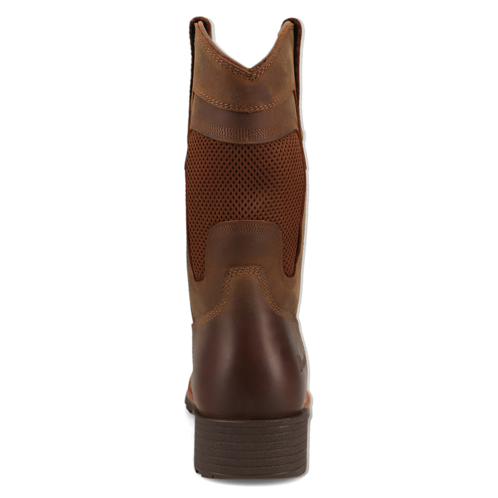 Bridle Brown-WRANGLER Mens Stockton Vented Square-Toe Western Cowboy Boot