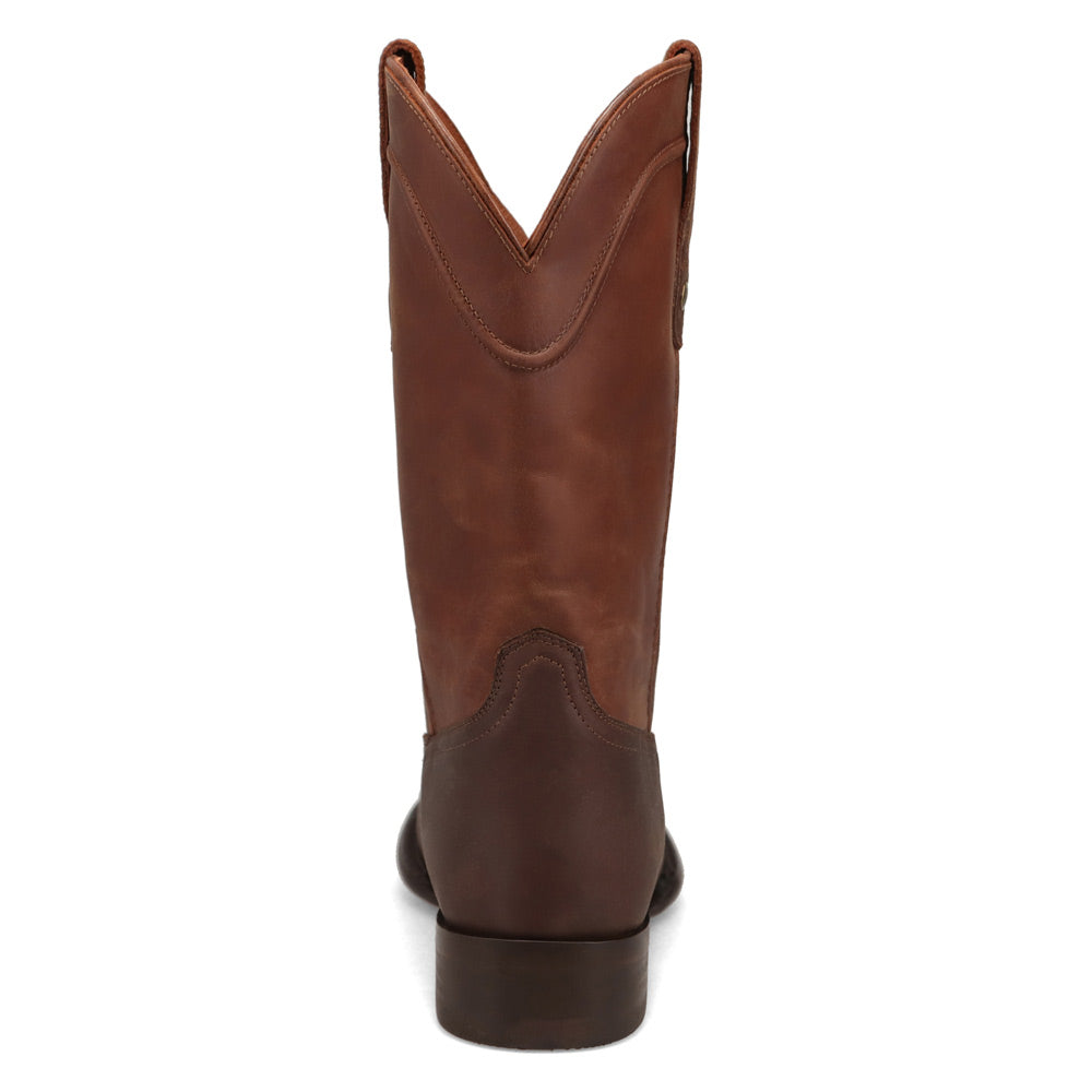 Saddleback Brown-WRANGLER Mens Montana Broad Square-Toe Leather Western Cowboy Boot