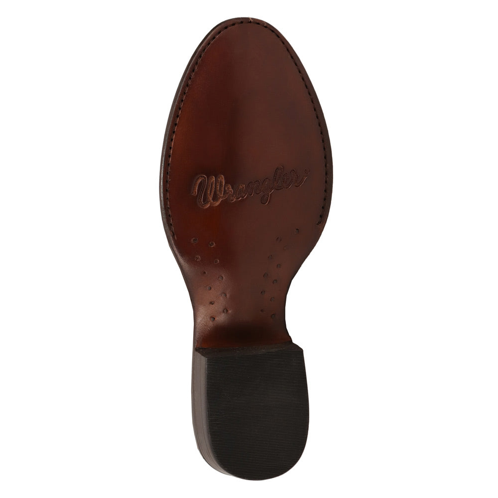 Black-WRANGLER Mens Keenan Round-Toe Leather Western Cowboy Boot
