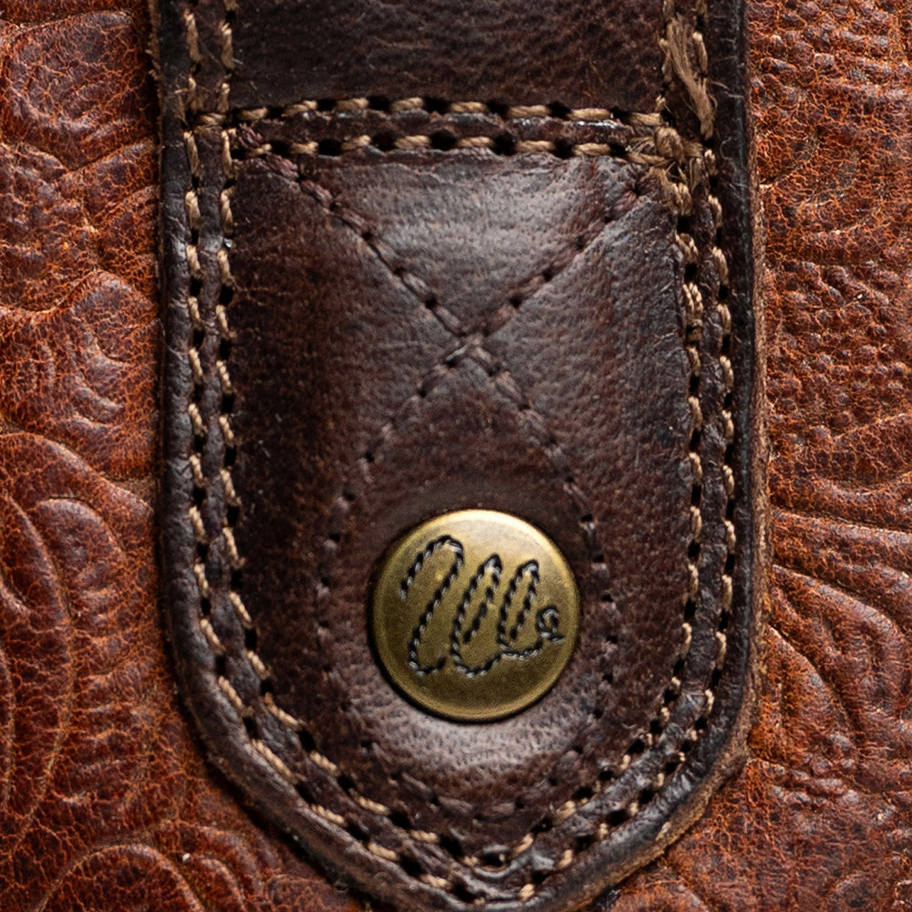 Brandy-WRANGLER Mens Keenan Round-Toe Leather Western Cowboy Boot