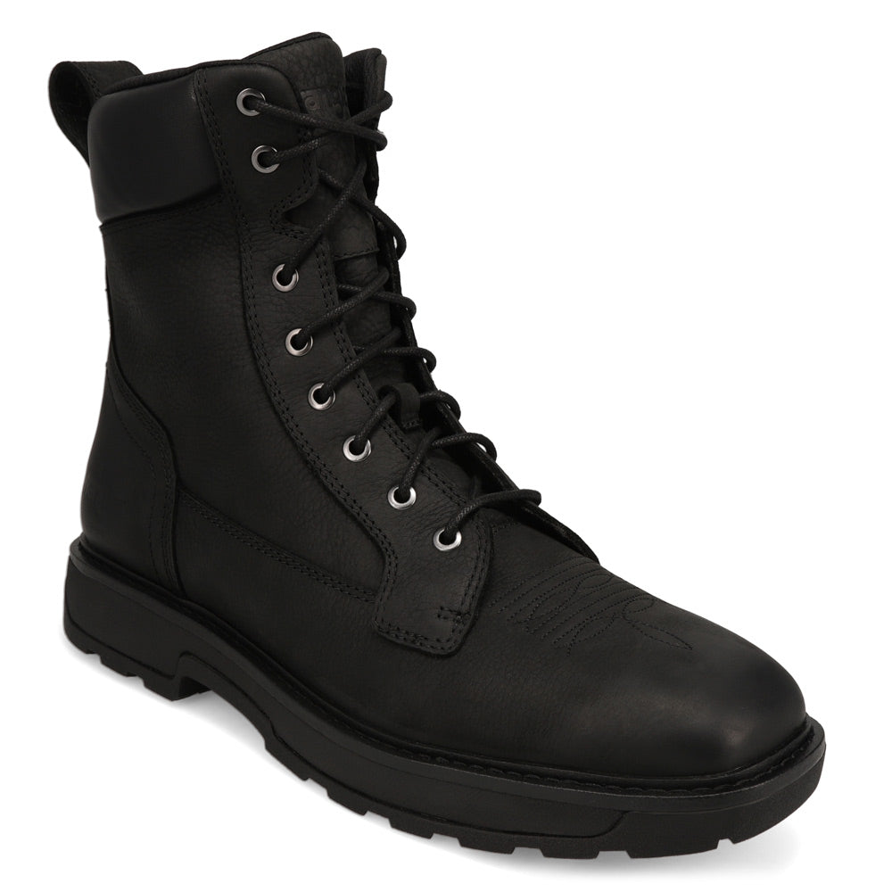 Black-WRANGLER Mens Saxon Square-Toe Lace-up Work Boot