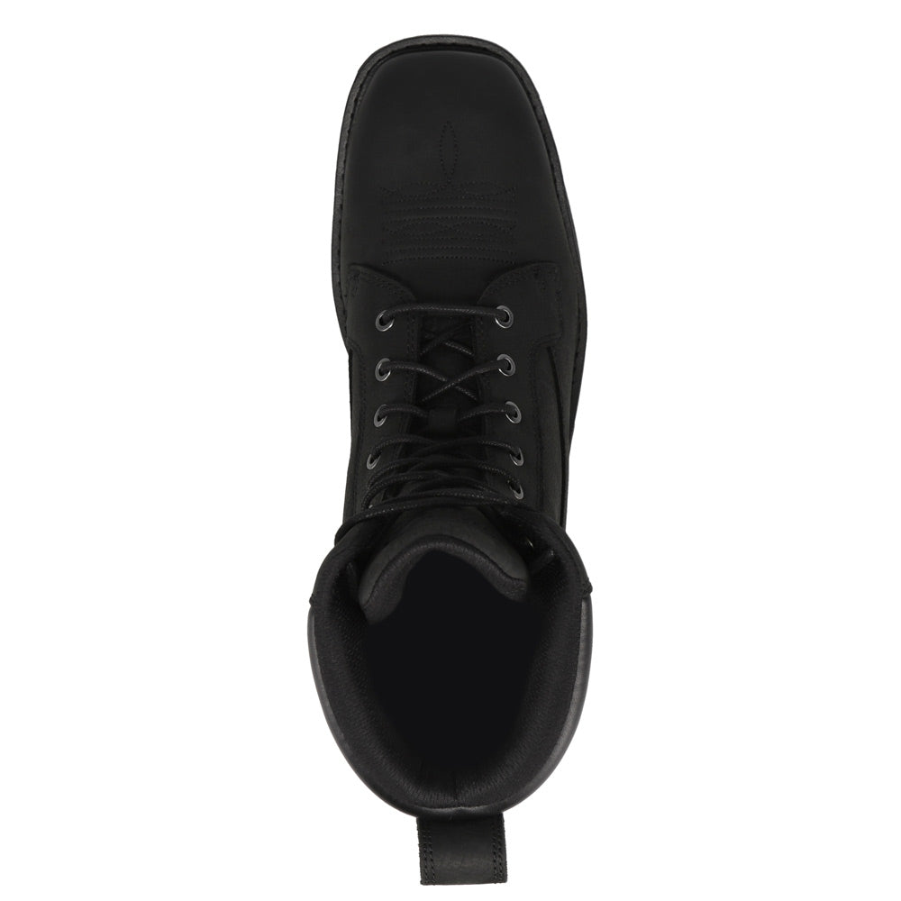 Black-WRANGLER Mens Saxon Square-Toe Lace-up Work Boot