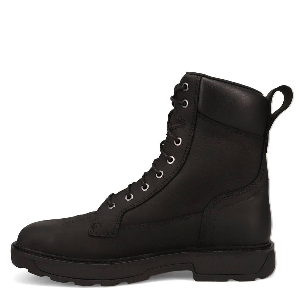 Black-WRANGLER Mens Saxon Square-Toe Lace-up Work Boot